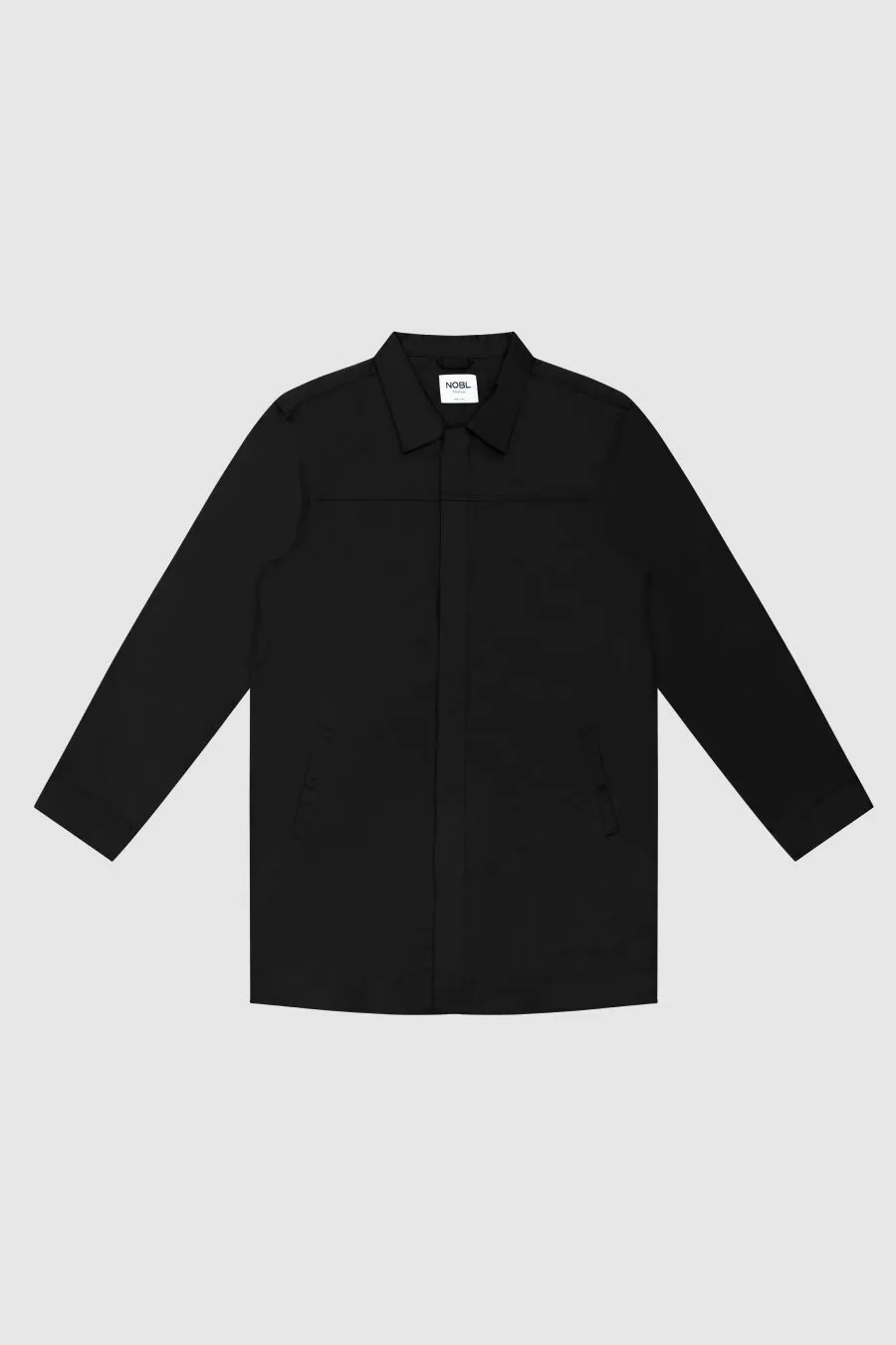 Pierre Long Line Collared Coat - Black sold by NOBL product image thumbnail 2