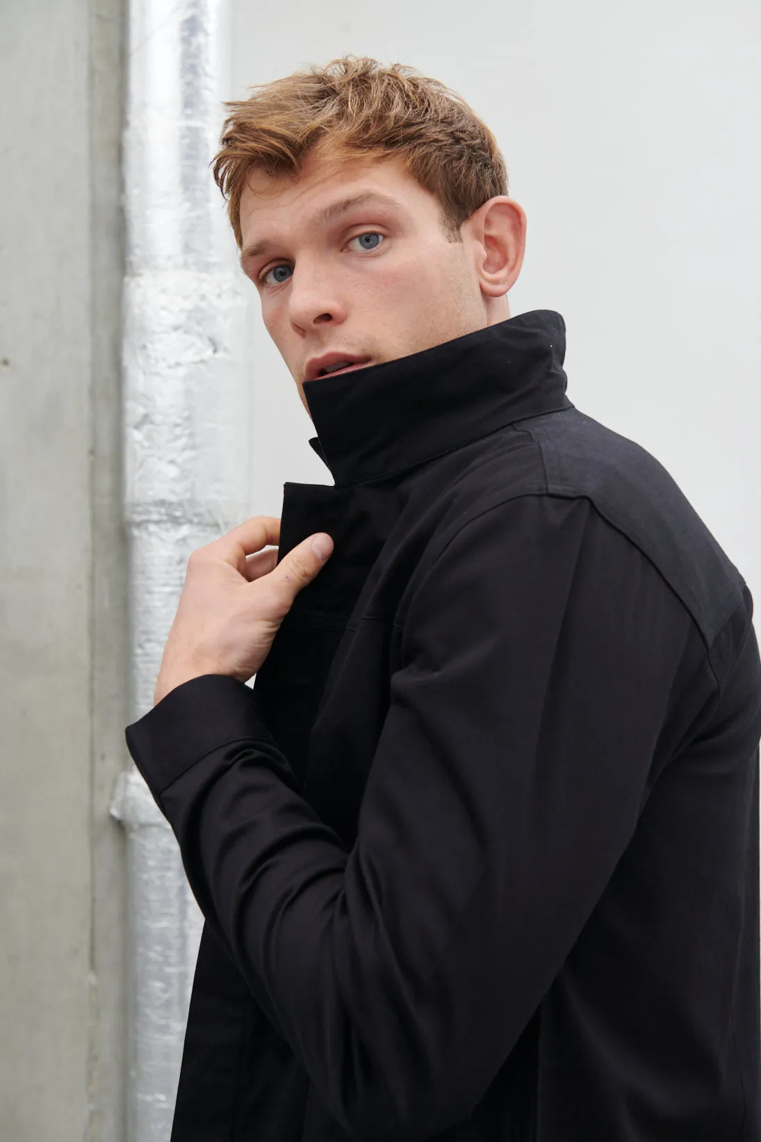 Pierre Long Line Collared Coat - Black sold by NOBL product image thumbnail 3