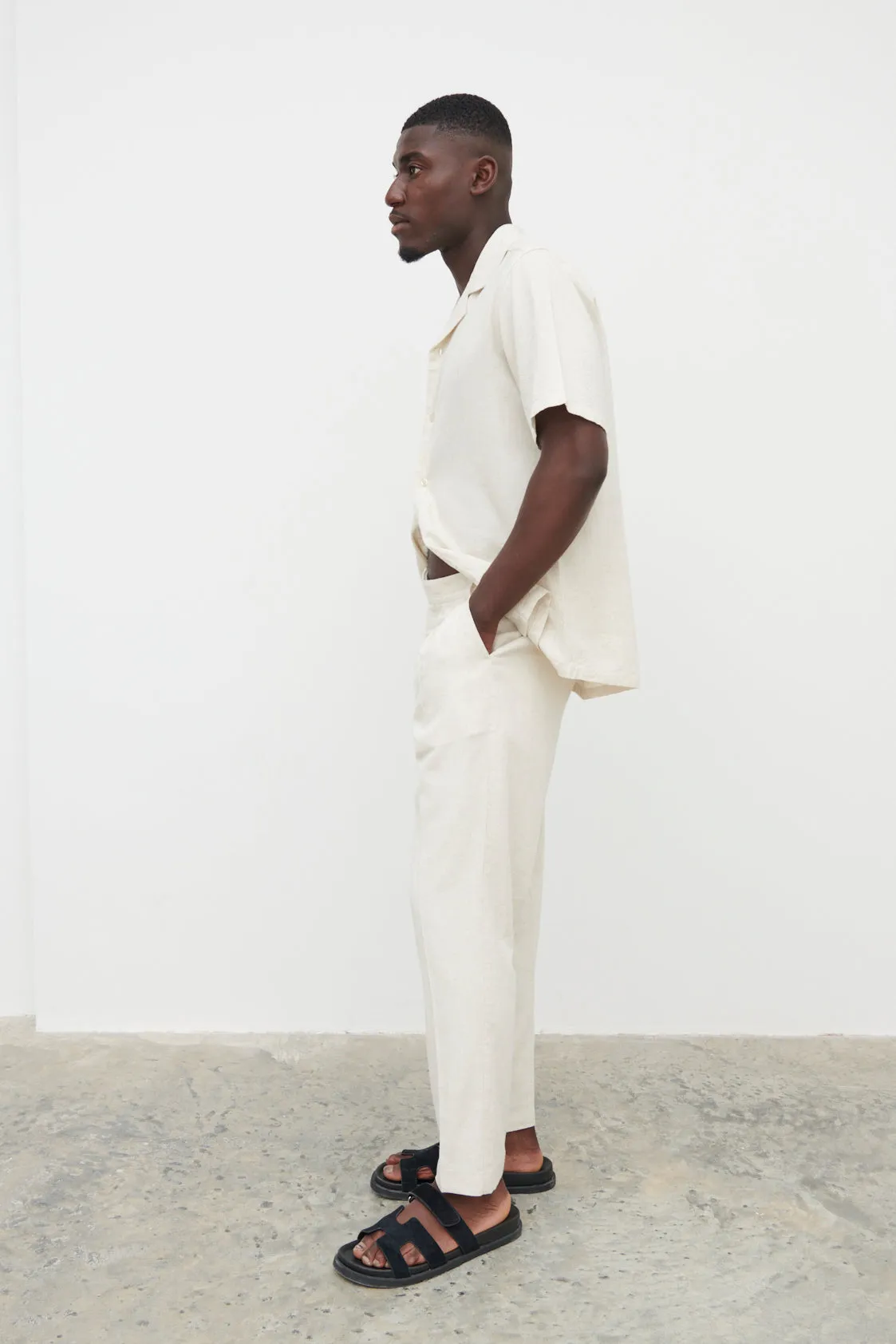 Joel Linen Trousers - Oatmeal sold by NOBL product image thumbnail 4