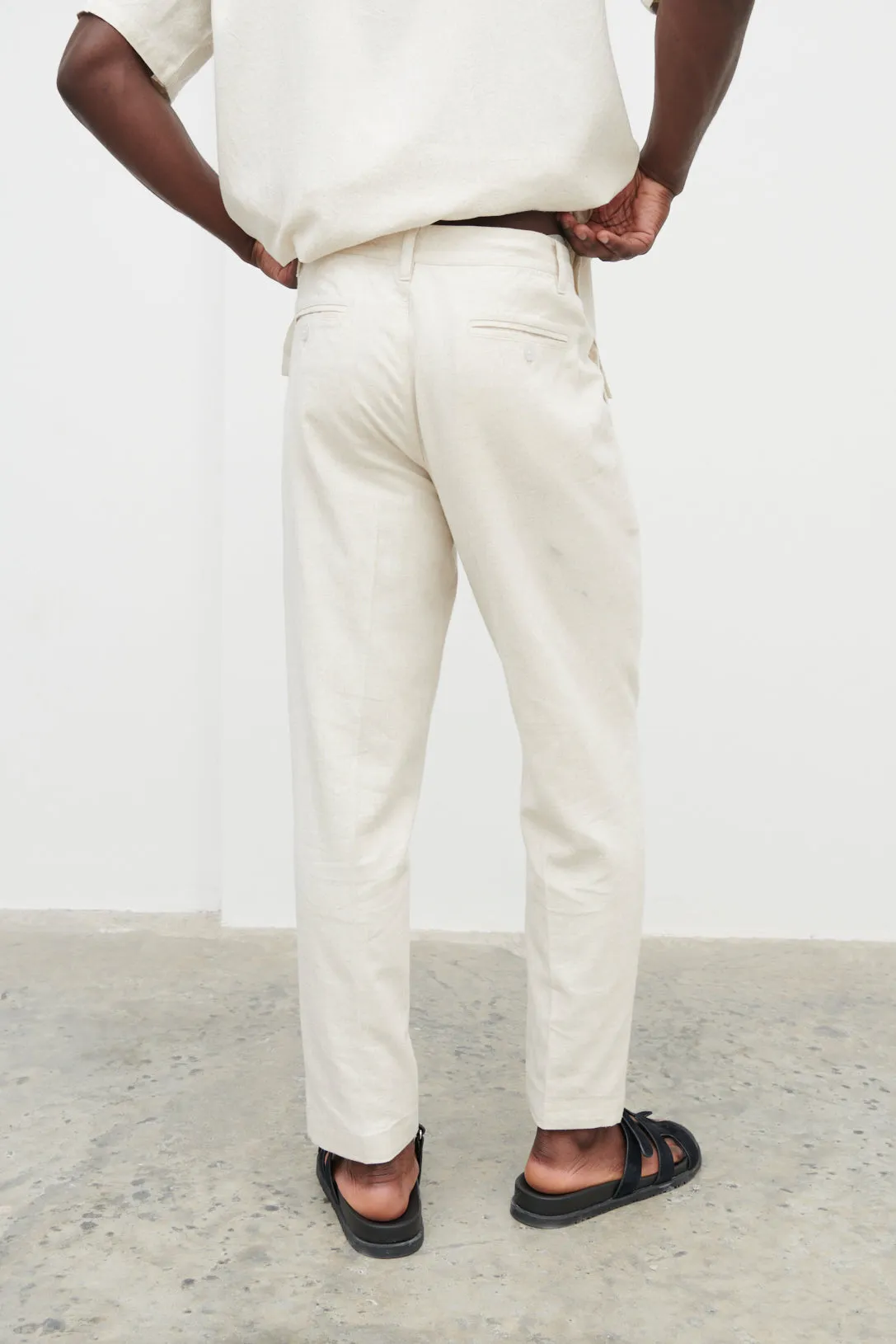 Joel Linen Trousers - Oatmeal sold by NOBL product image thumbnail 2