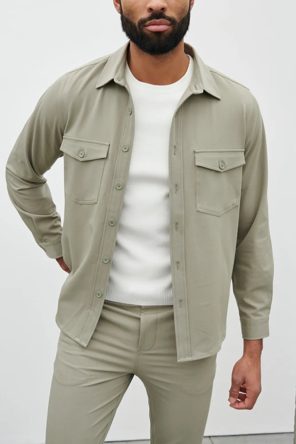 Benson Over Shirt - Khaki sold by NOBL product image thumbnail 5