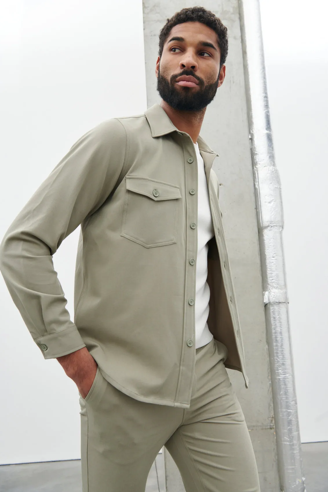 Benson Over Shirt - Khaki sold by NOBL
