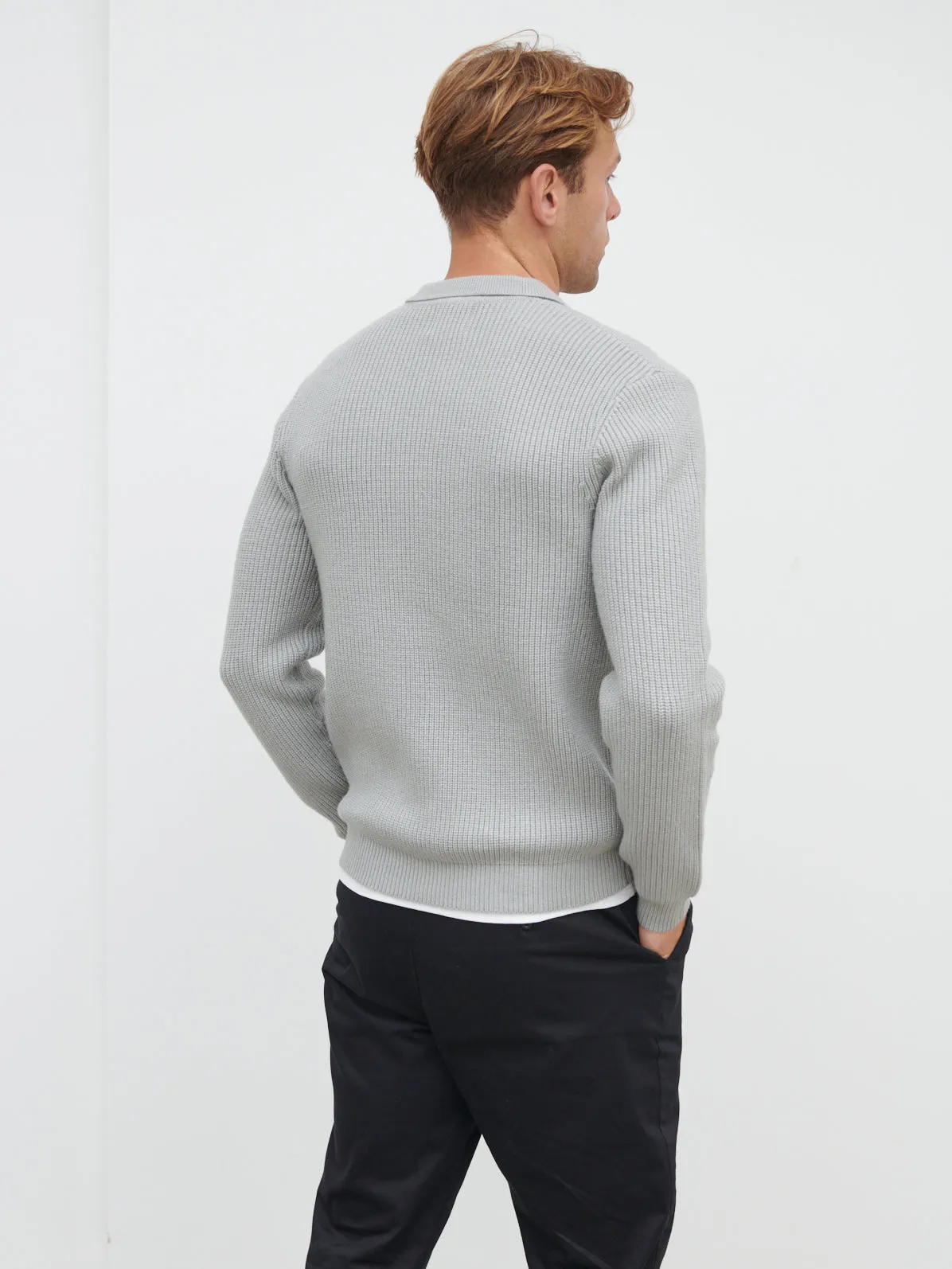 Kai Fisherman Rib Half Zip Jumper - Grey Marl sold by NOBL product image thumbnail 3