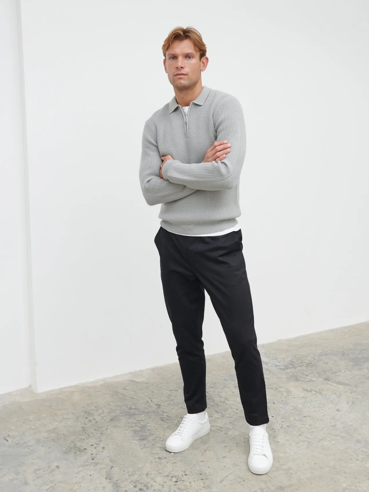 Kai Fisherman Rib Half Zip Jumper - Grey Marl sold by NOBL product image thumbnail 2