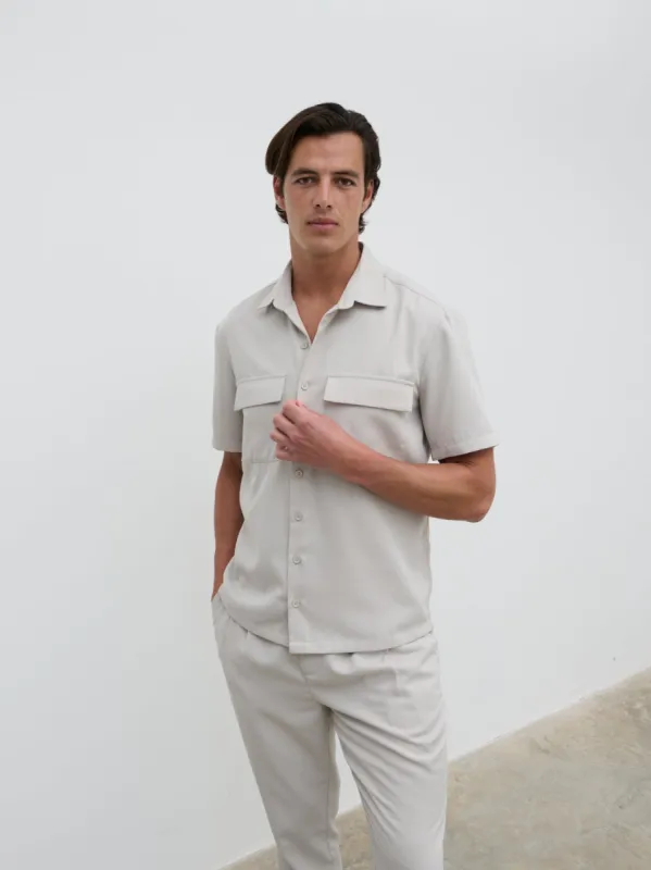 Hunter Short Sleeve Shirt - Stone sold by NOBL