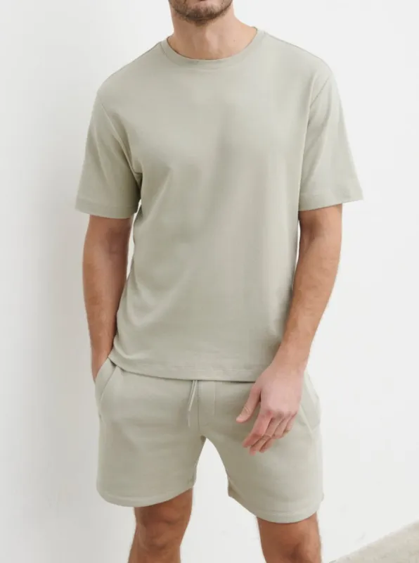 Tobias Relaxed Cotton T-shirt - Dark Stone sold by NOBL