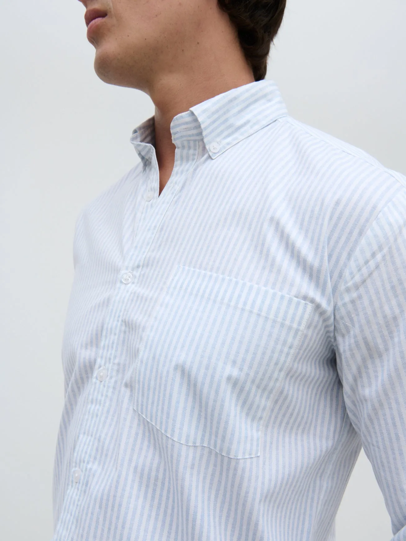 Oakley Stripe Long Sleeve Shirt - Blue and Cream Stripe sold by NOBL product image thumbnail 5