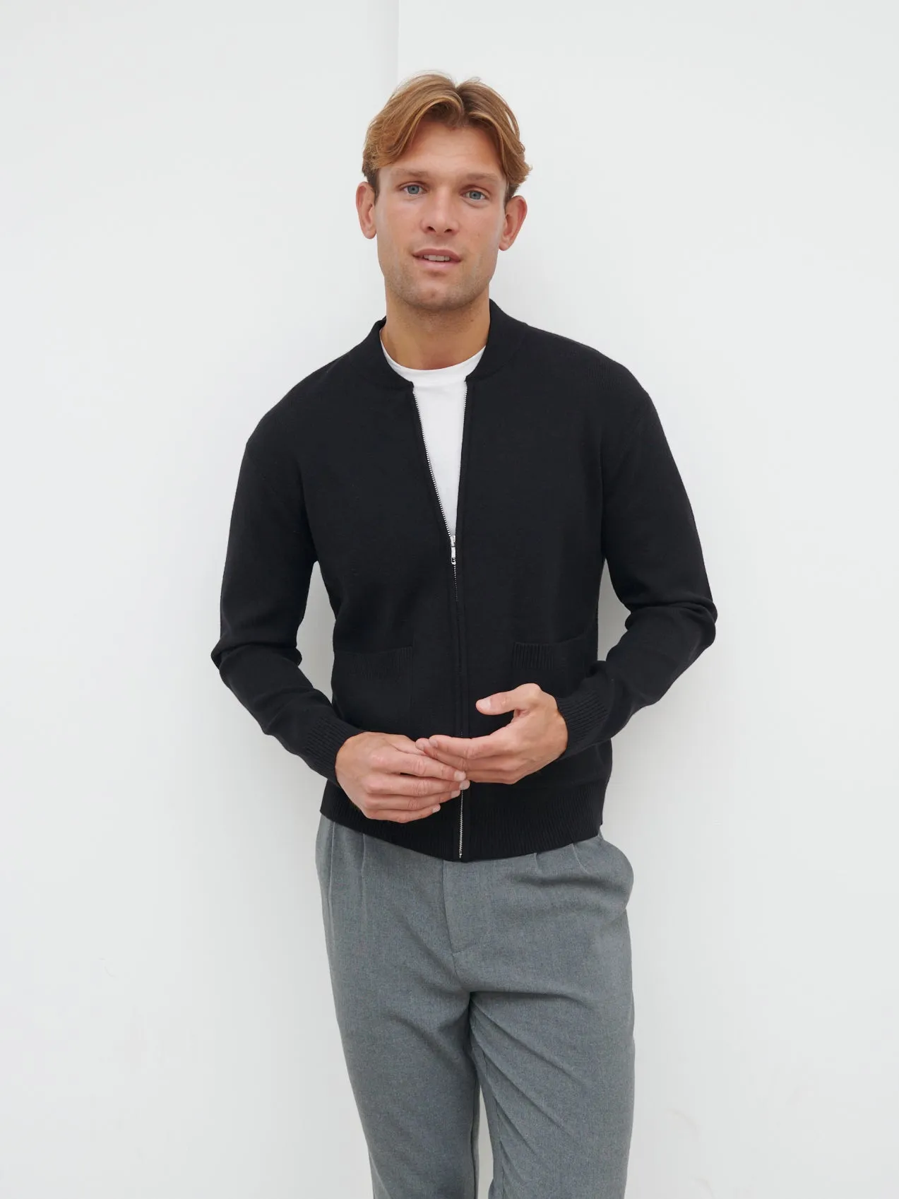 Arlo Knit Bomber Jacket - Black sold by NOBL product image thumbnail 4