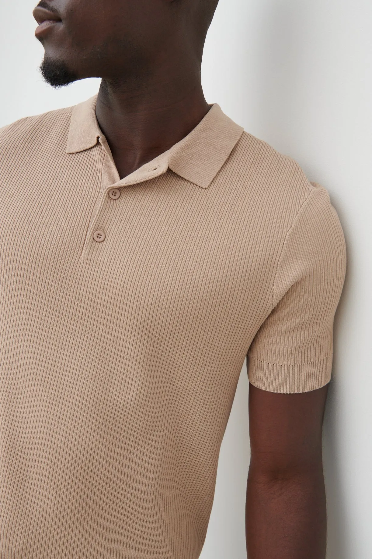 Harrison Knitted Polo - Taupe sold by NOBL product image thumbnail 2