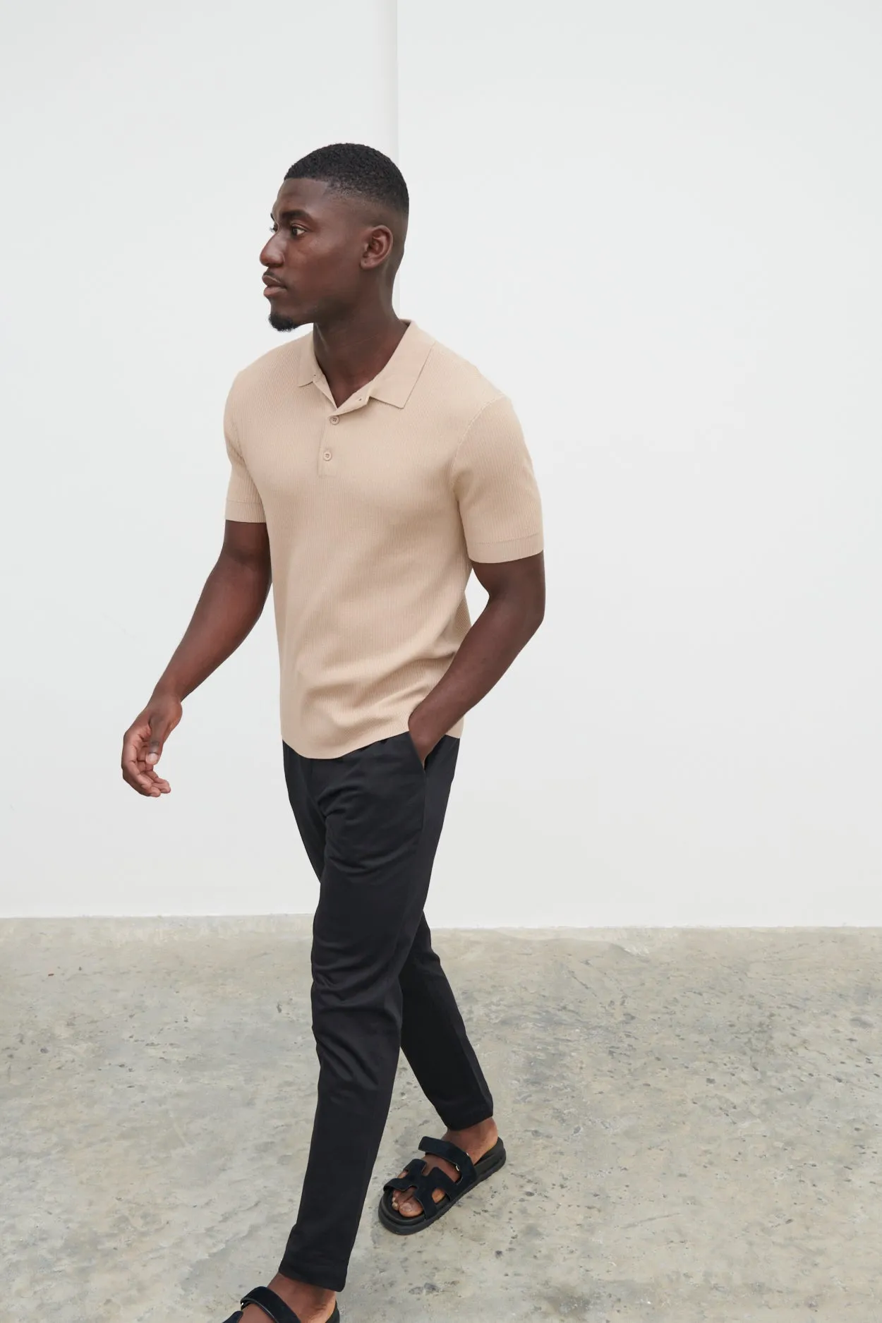 Harrison Knitted Polo - Taupe sold by NOBL product image thumbnail 3