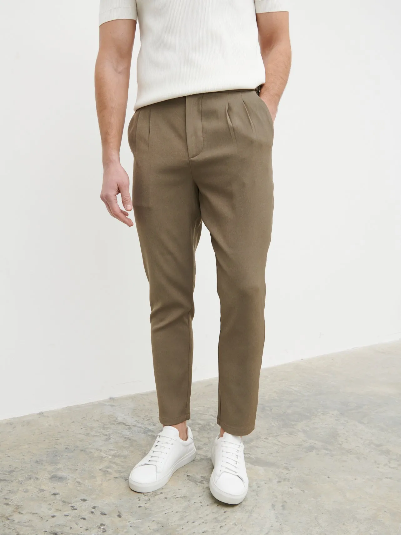 Henry Tailored Trouser - Dark Olive Grey sold by NOBL