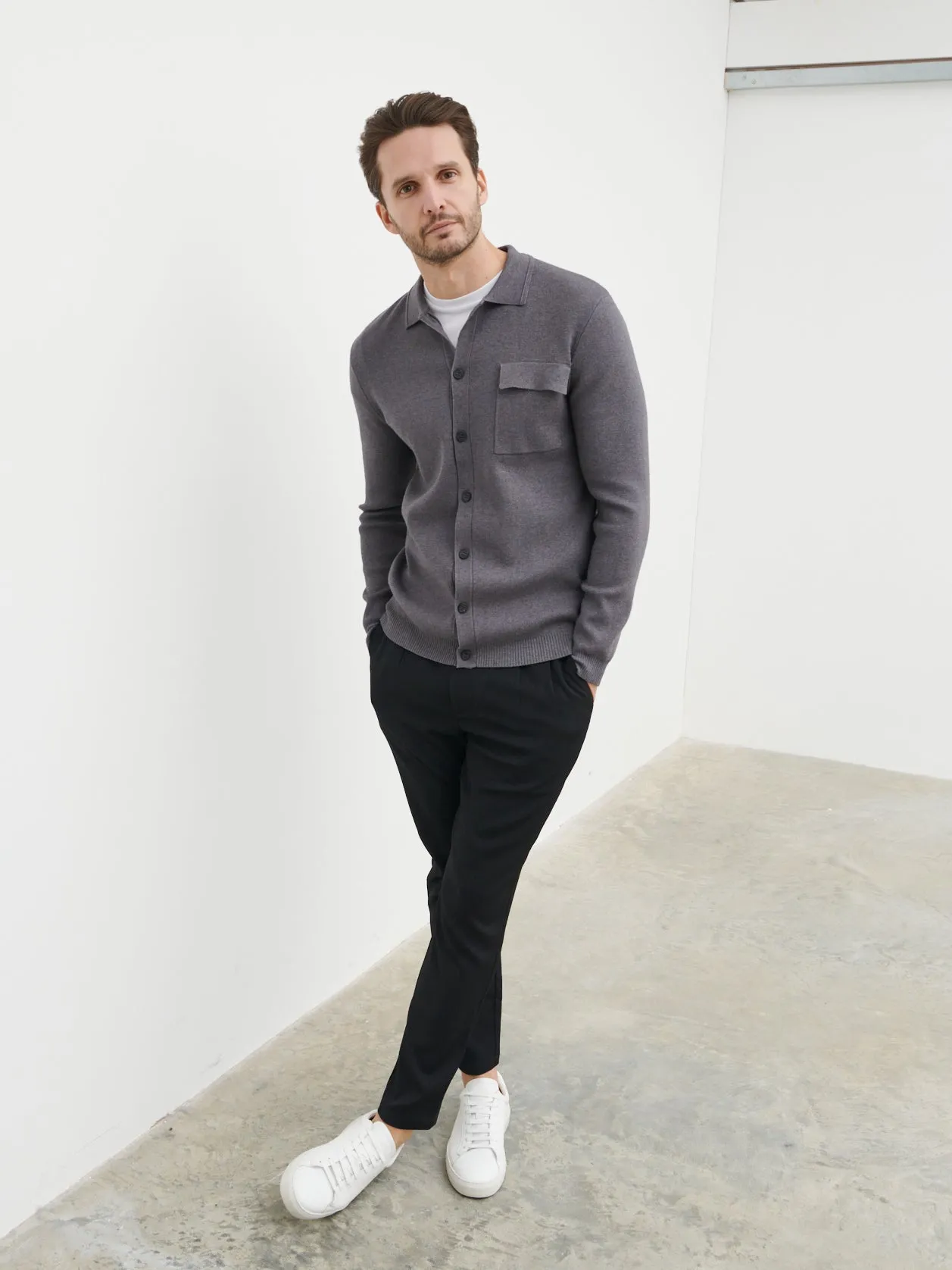 Koen Knitted Shirt - Charcoal sold by NOBL product image thumbnail 4