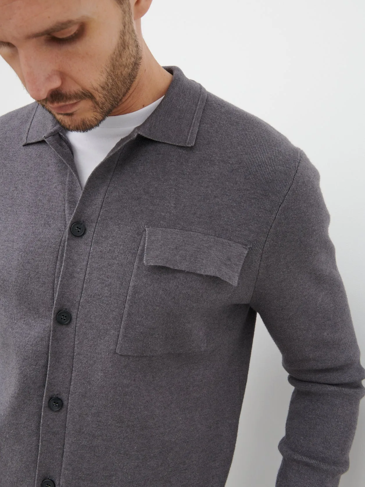 Koen Knitted Shirt - Charcoal sold by NOBL product image thumbnail 2