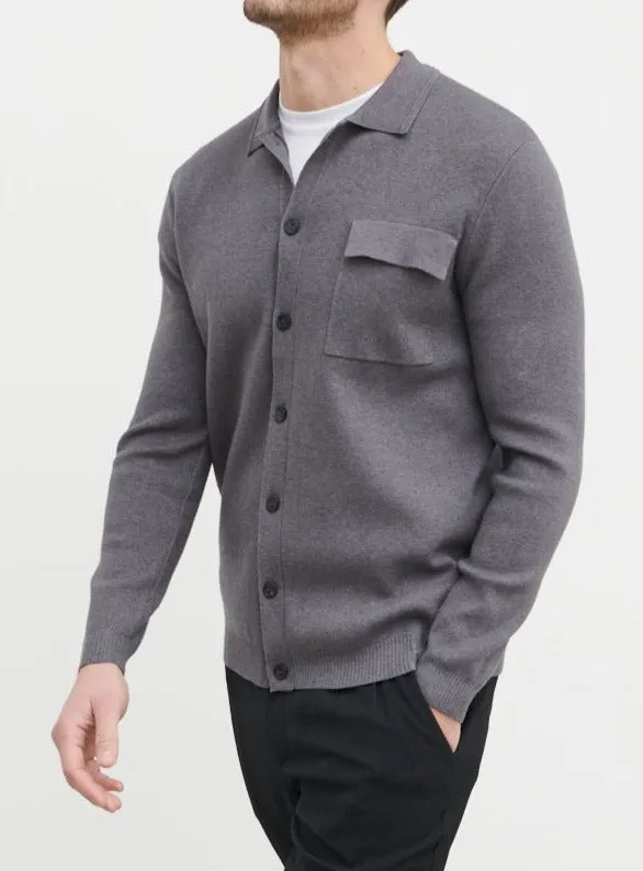 Koen Knitted Shirt - Charcoal sold by NOBL