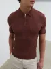Oliver Zipped Knit Polo - Maroon sold by NOBL