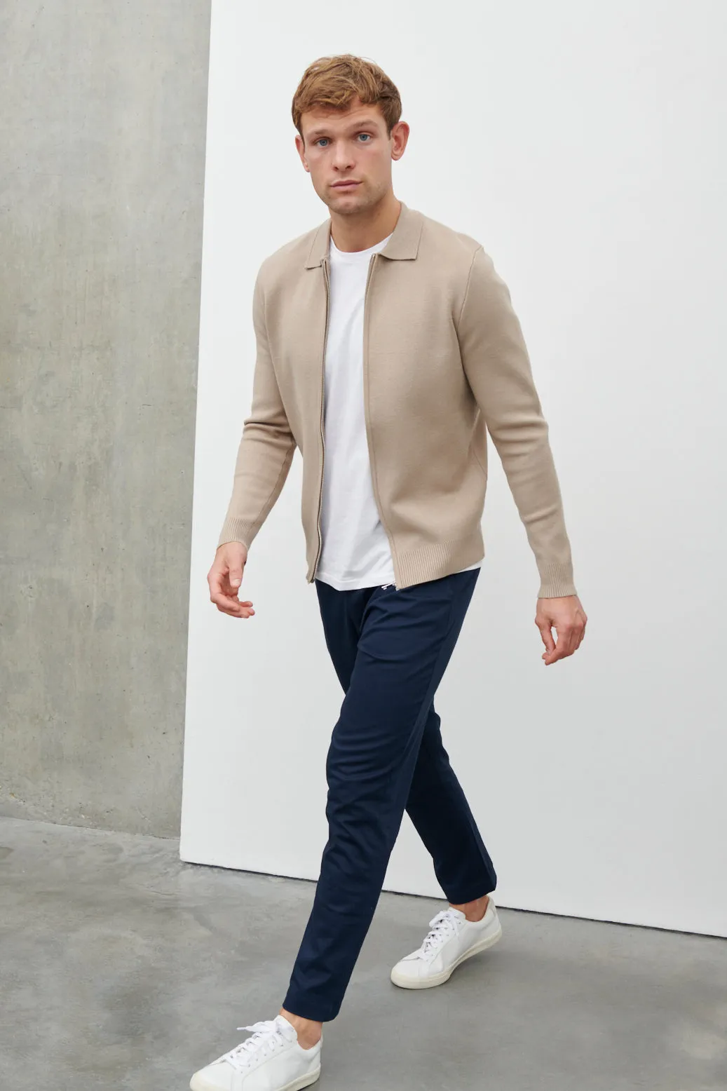 Otis Collared Knit Jacket - Oatmeal sold by NOBL product image thumbnail 4