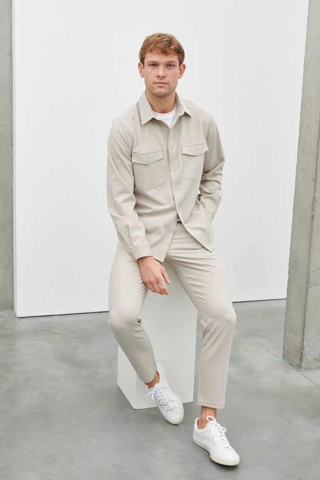 Benson Over Shirt - Stone sold by NOBL