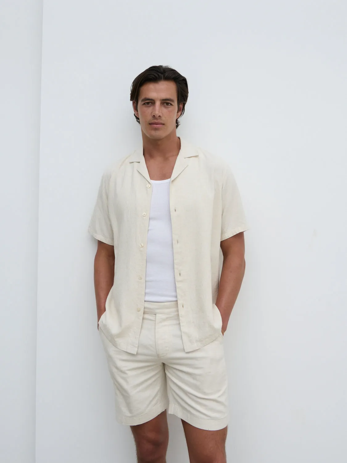 Austin Linen Shorts - Oatmeal sold by NOBL product image thumbnail 3