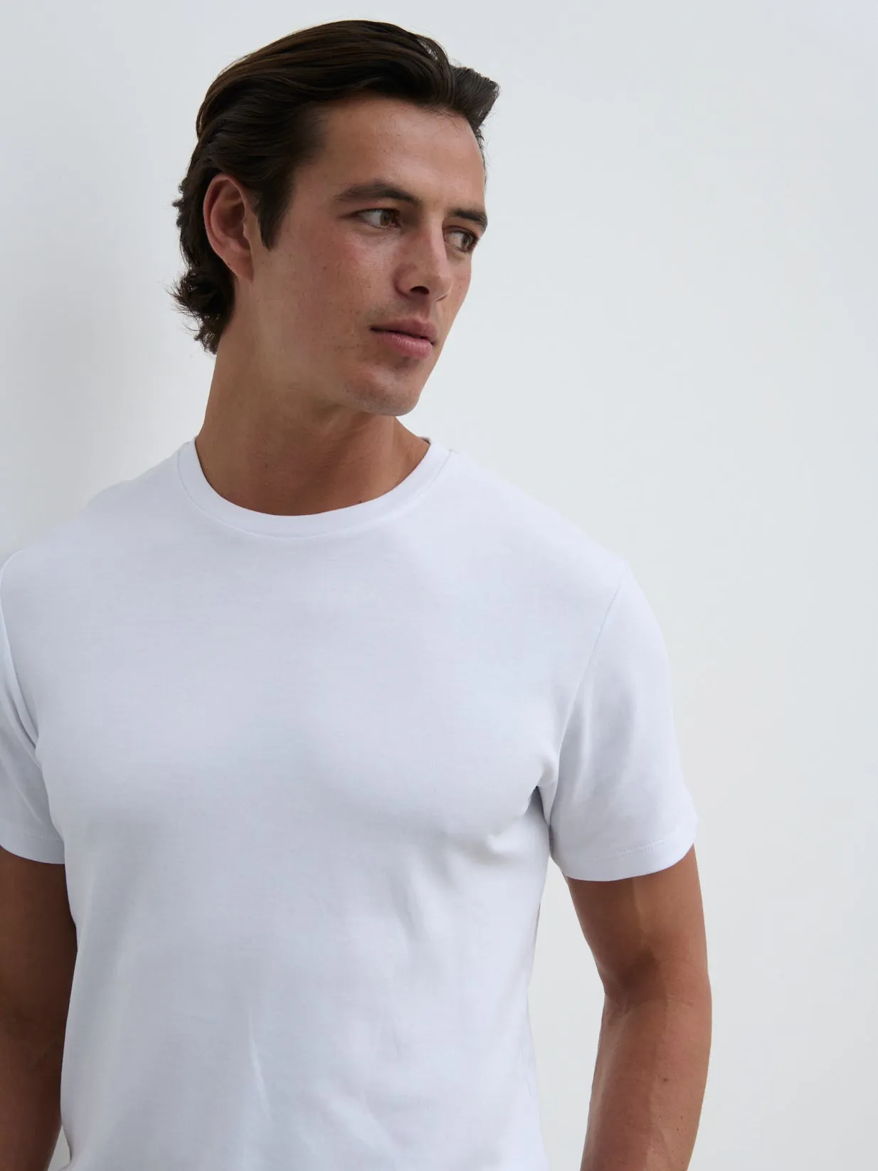 Seth Slim Fit Cotton T-shirt - White sold by NOBL product image thumbnail 2