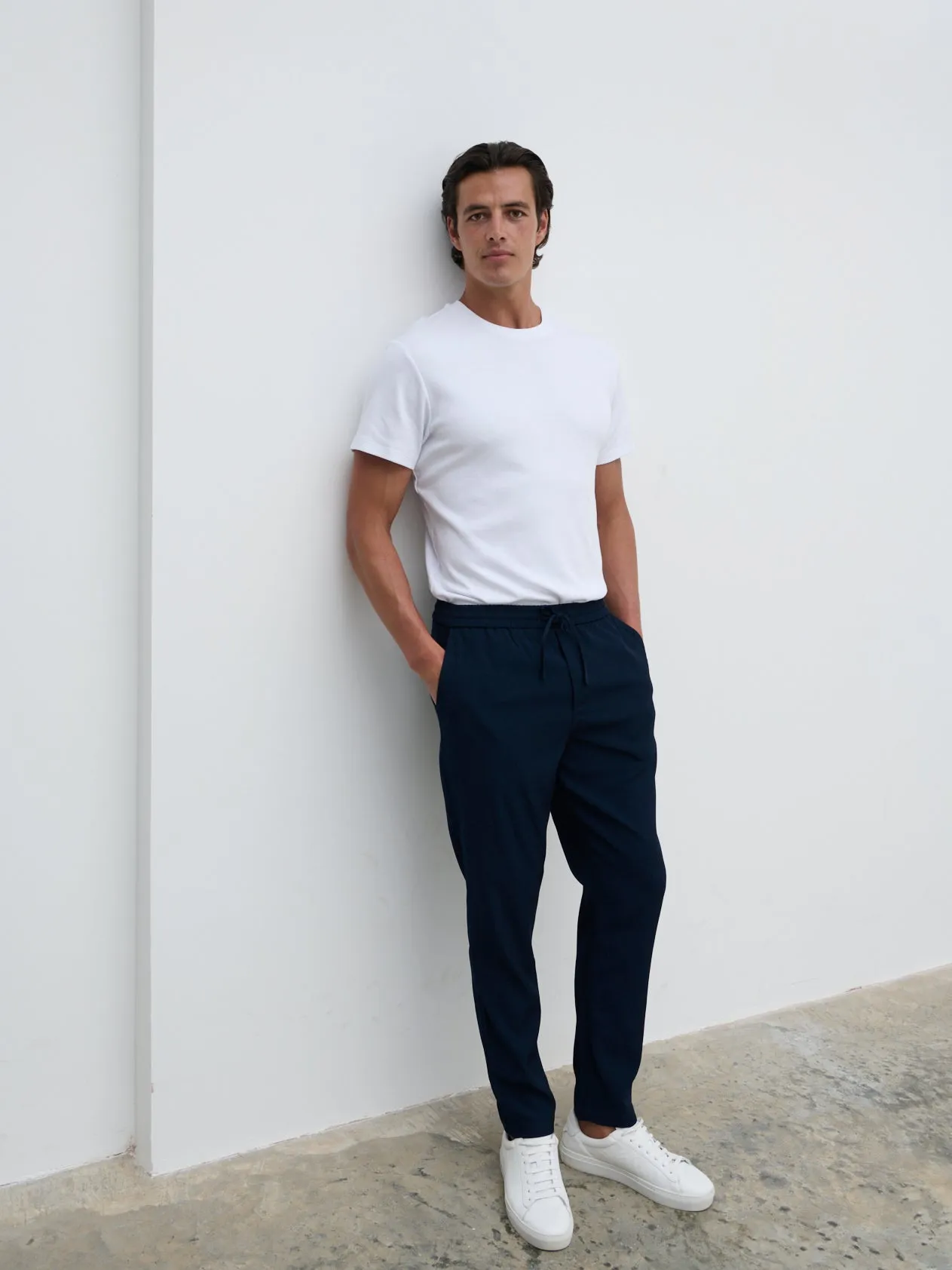 Seth Slim Fit Cotton T-shirt - White sold by NOBL product image thumbnail 4