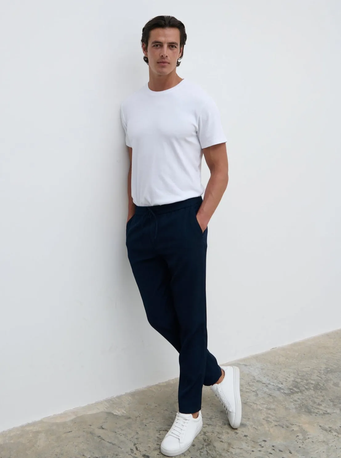 Seth Slim Fit Cotton T-shirt - White sold by NOBL