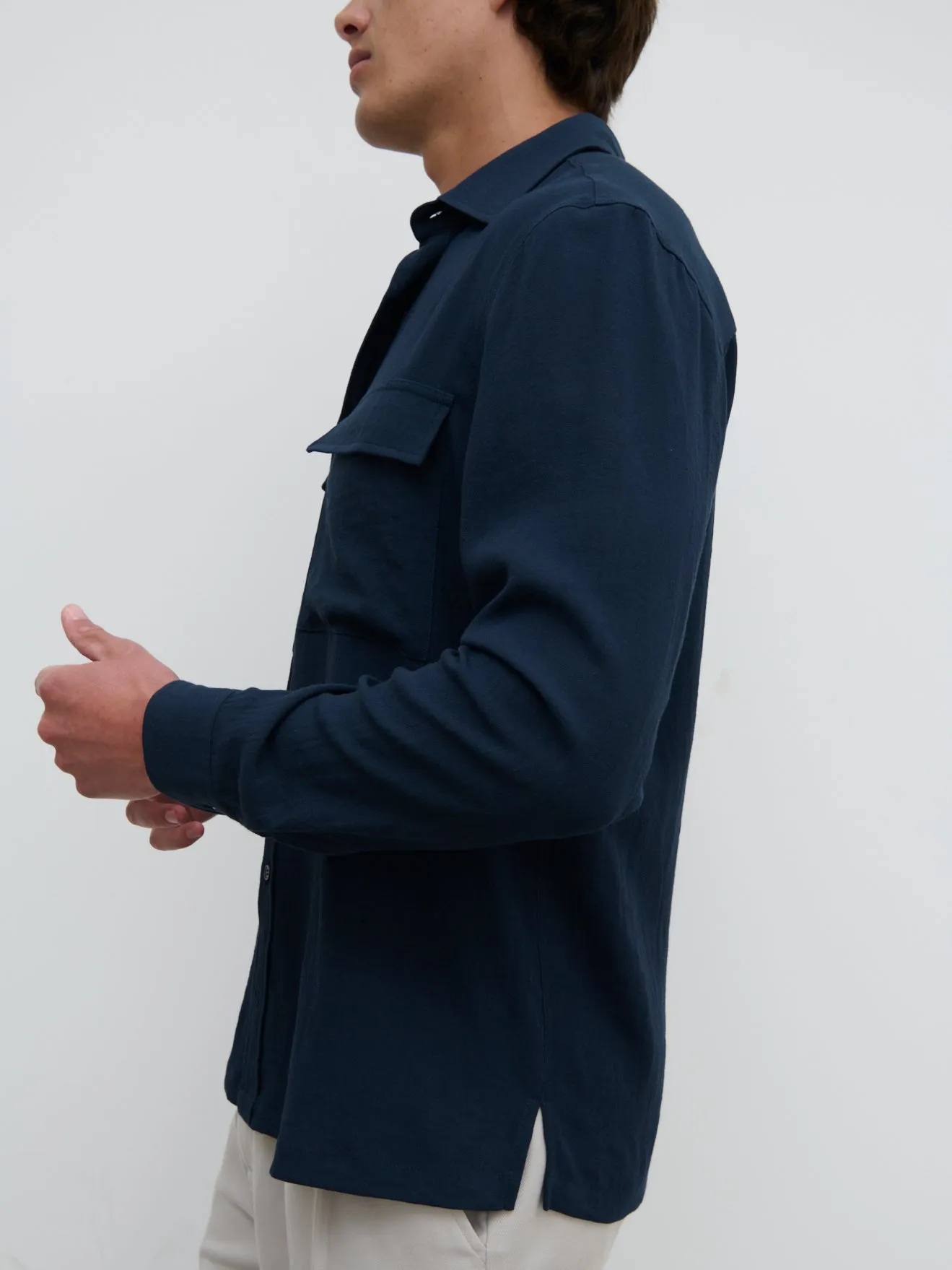Milo Pocket Long Sleeve Shirt - Navy sold by NOBL product image thumbnail 5