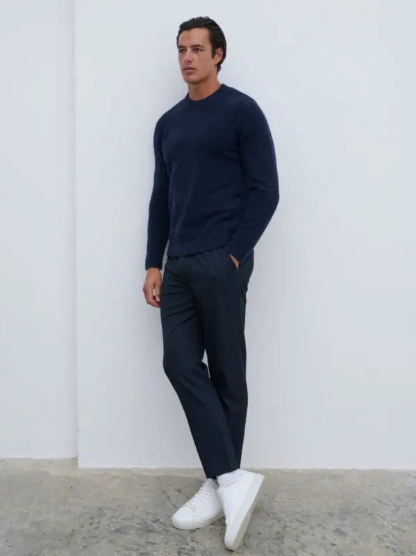 Cameron Crew Neck Jumper - Navy sold by NOBL