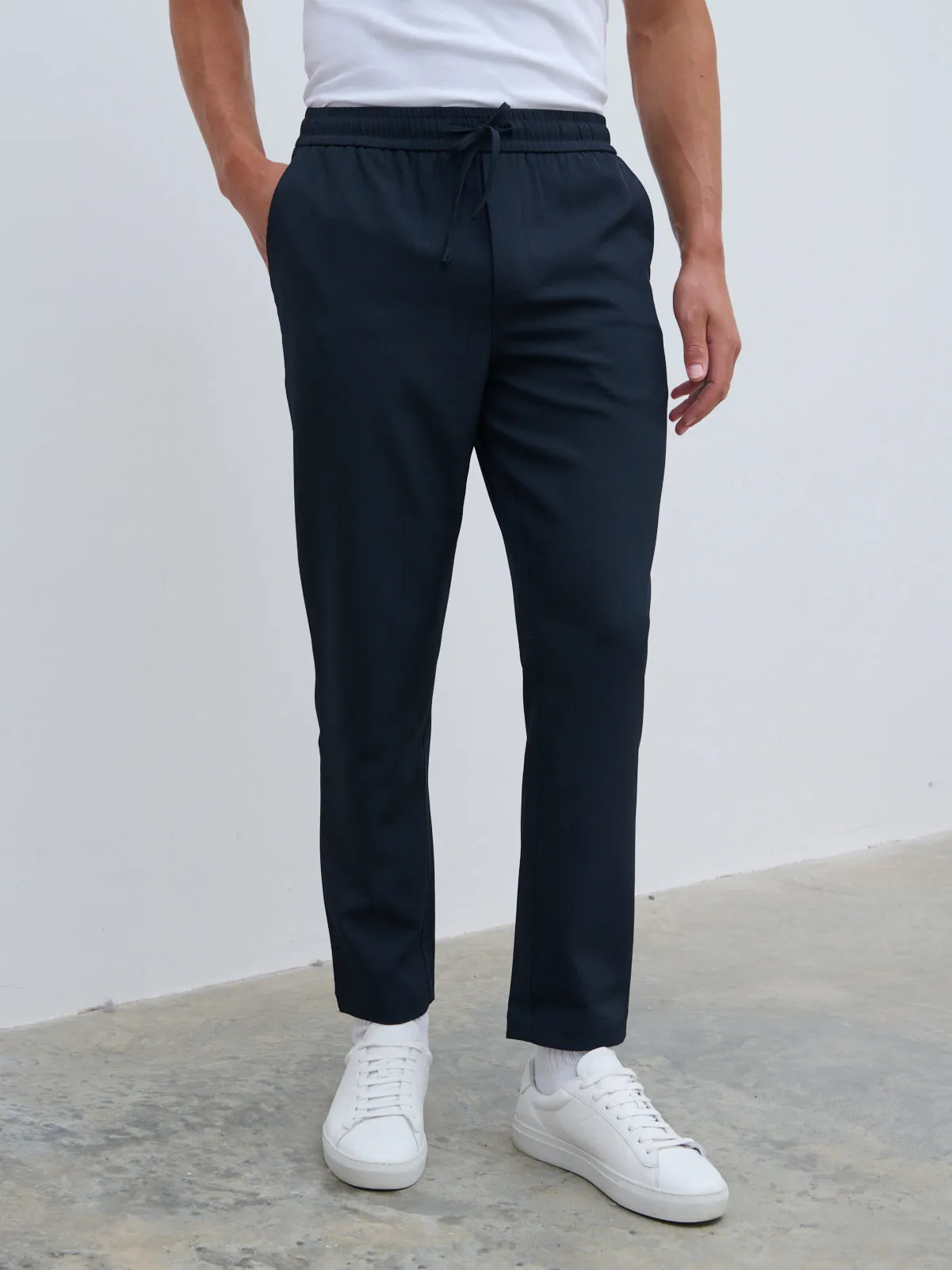 Hudson Drawstring Trousers - Navy sold by NOBL product image thumbnail 2