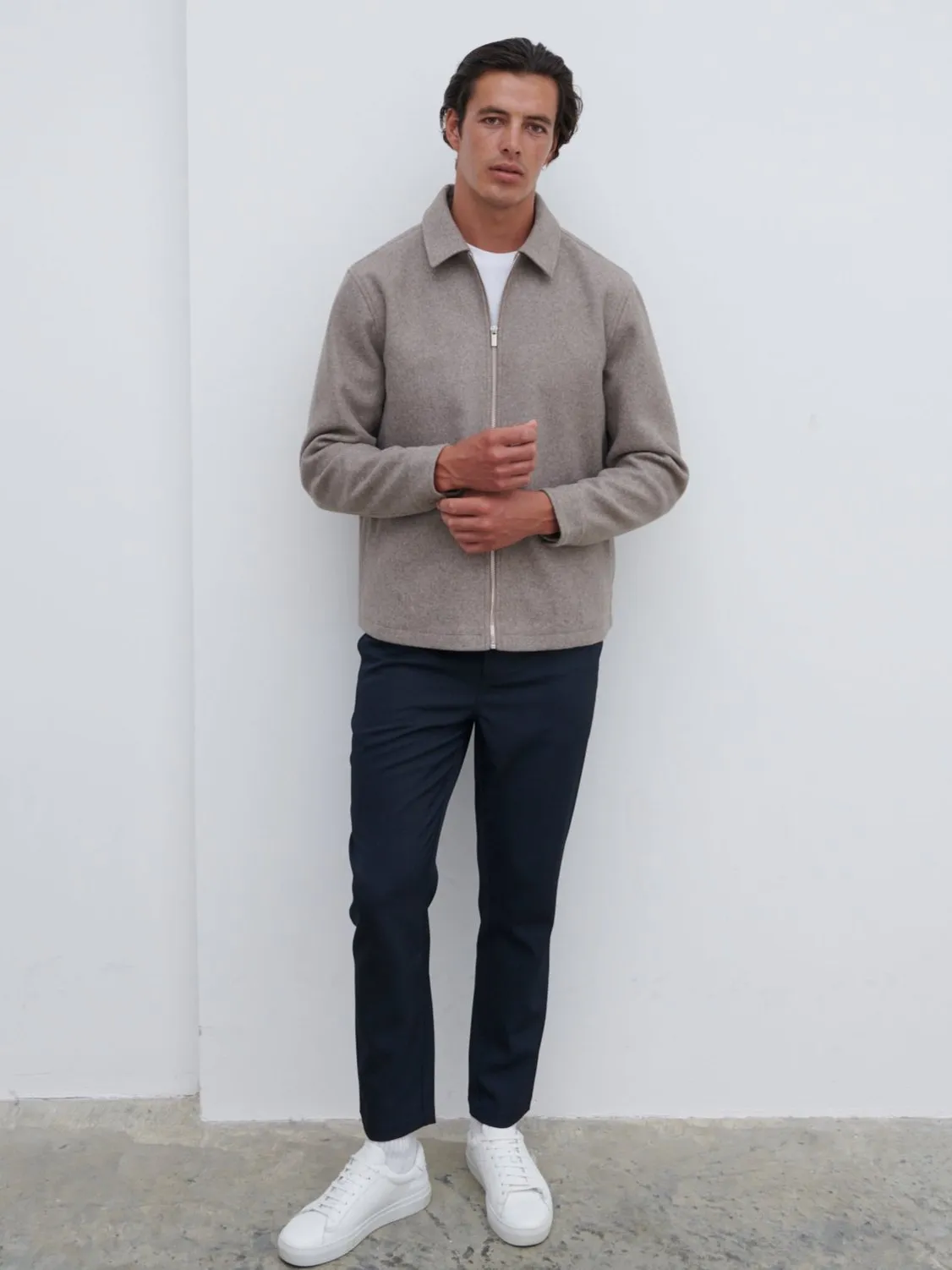 Stan Felted Zip Up Jacket - Beige Marl sold by NOBL product image thumbnail 2