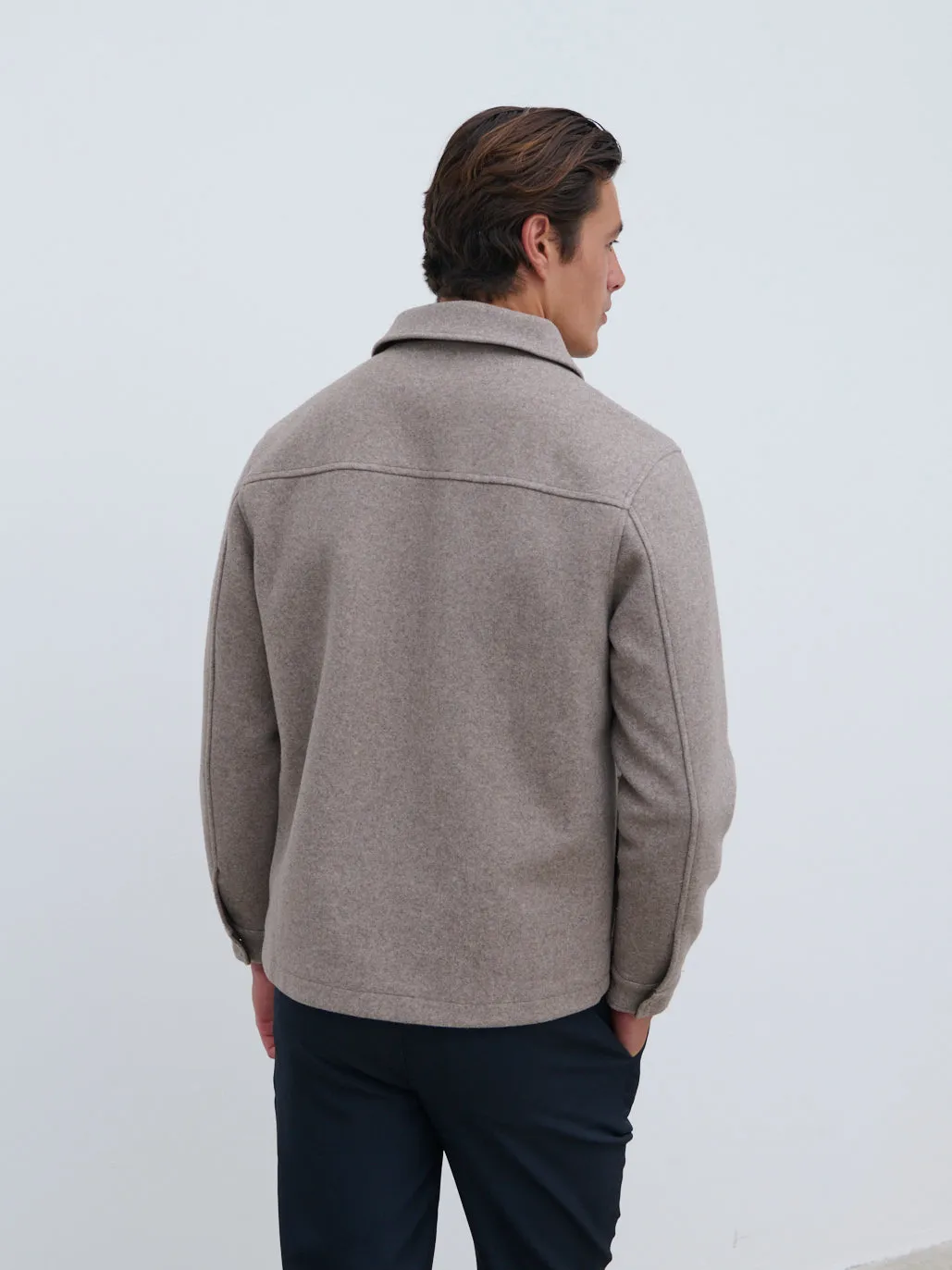Stan Felted Zip Up Jacket - Beige Marl sold by NOBL product image thumbnail 4