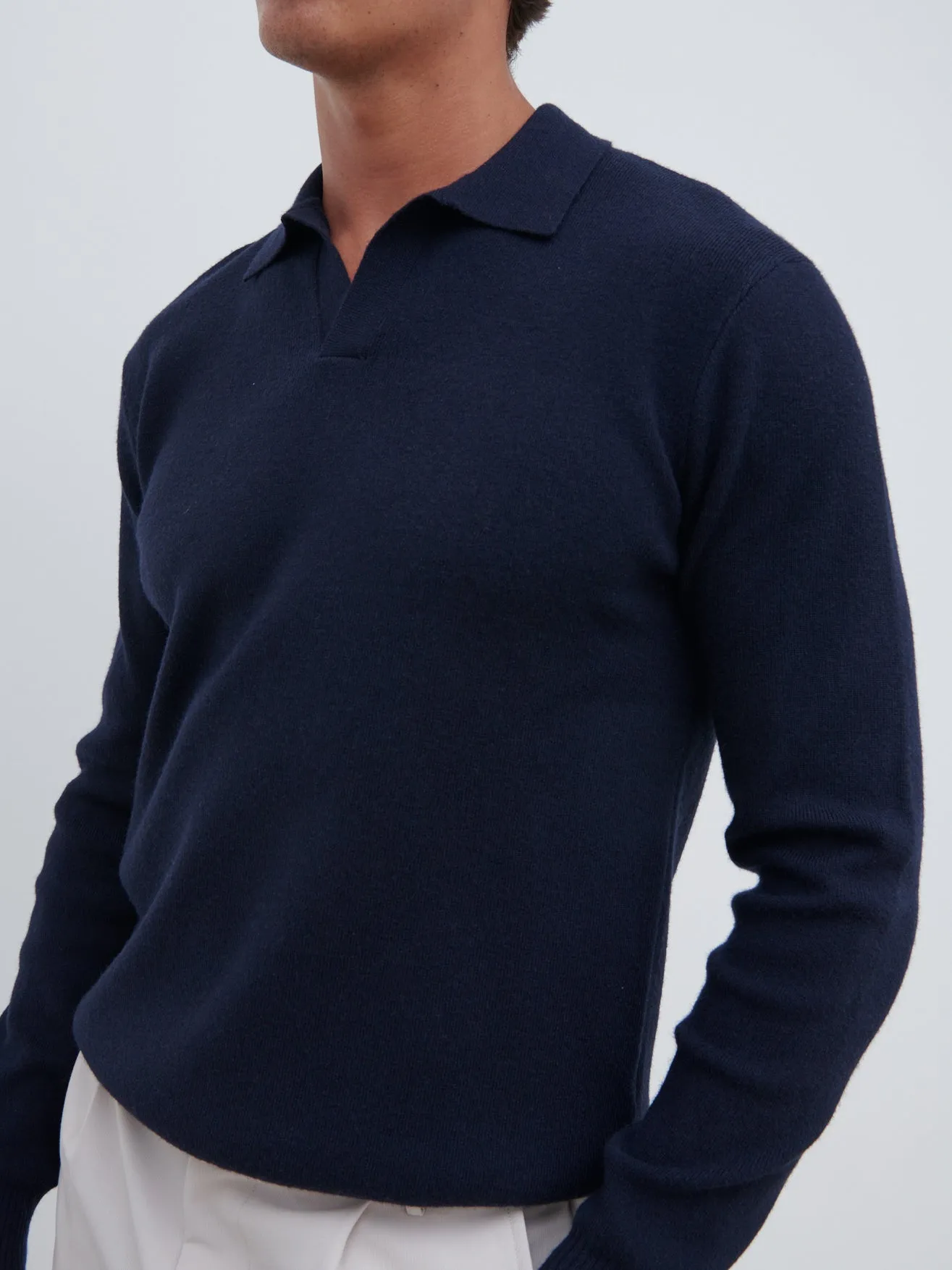 Owen Long Sleeve Knit Polo - Navy sold by NOBL product image thumbnail 2