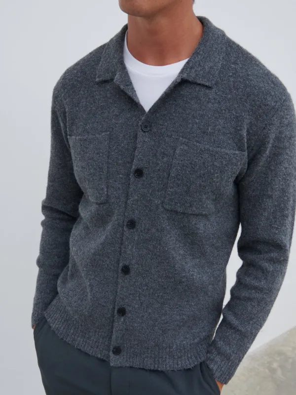 Brookes Knitted Shirt - Dark Grey sold by NOBL