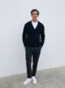 Louis Button Down Cardigan - Navy sold by NOBL