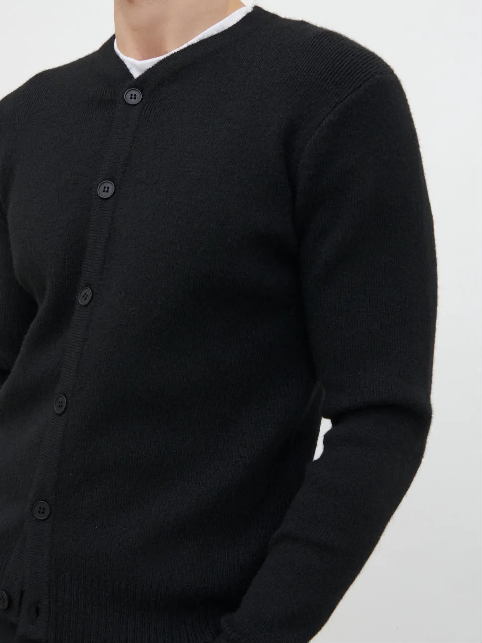 Alfie Collarless Knit Bomber - Black sold by NOBL product image thumbnail 5