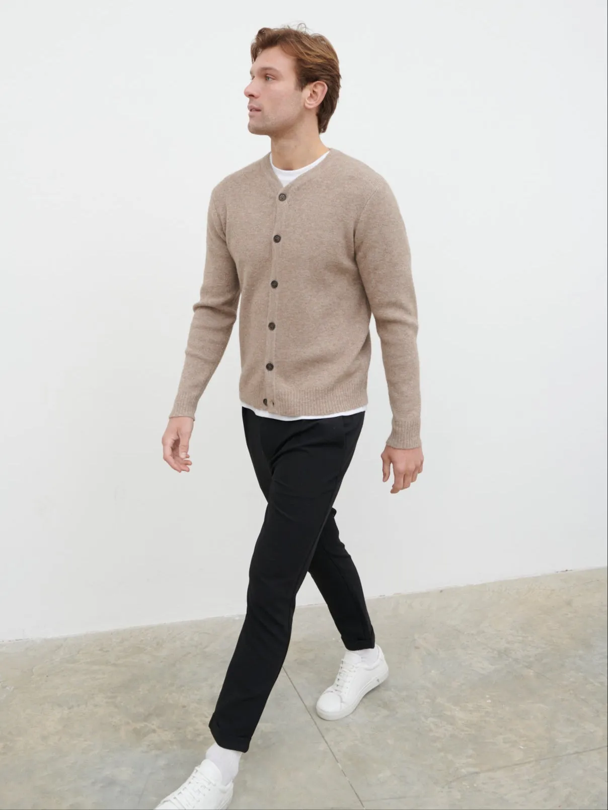Alfie Collarless Knit Bomber - Beige sold by NOBL product image thumbnail 2