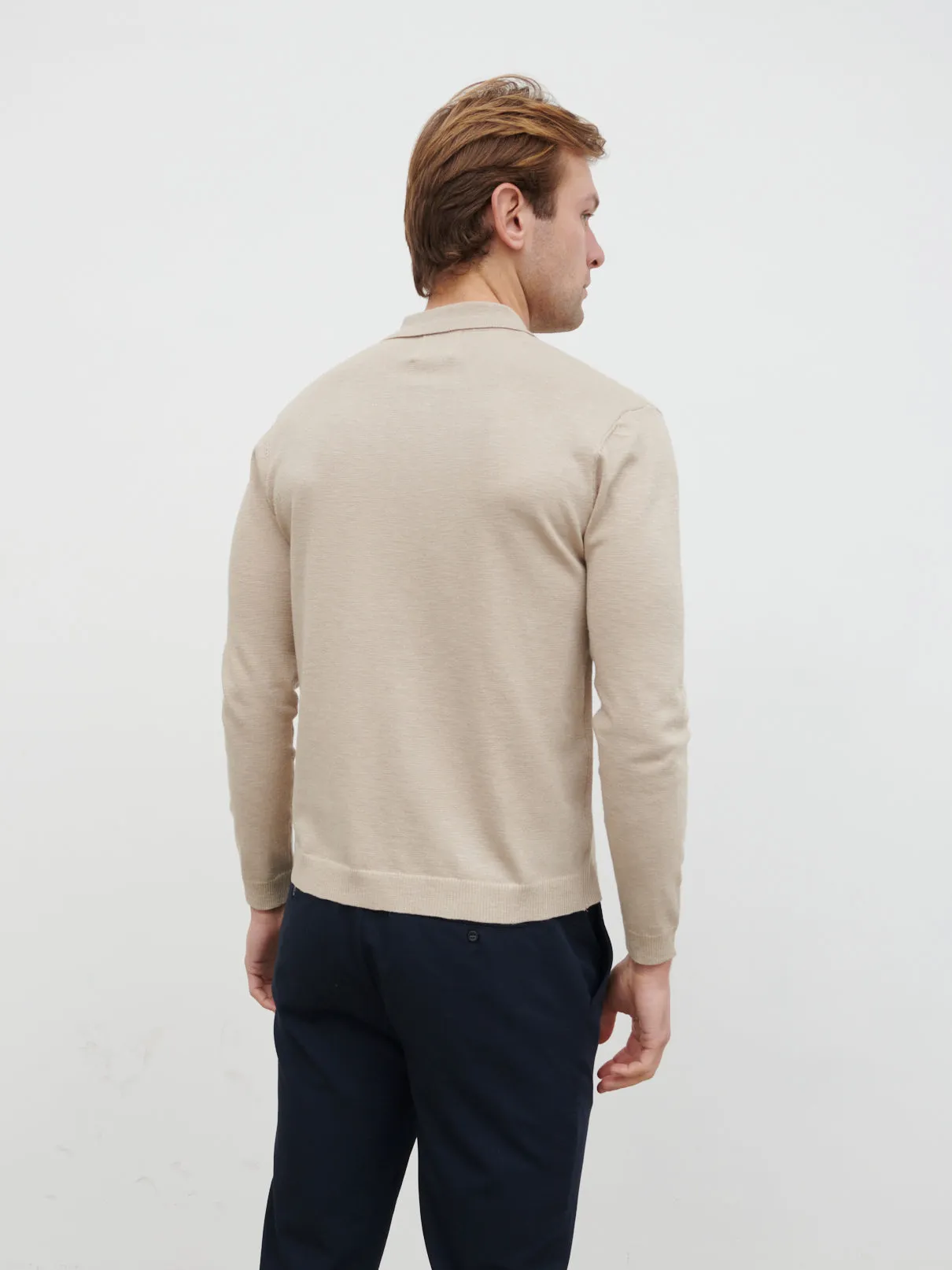 Ellis Long Sleeve Knit Shirt - Stone sold by NOBL product image thumbnail 4