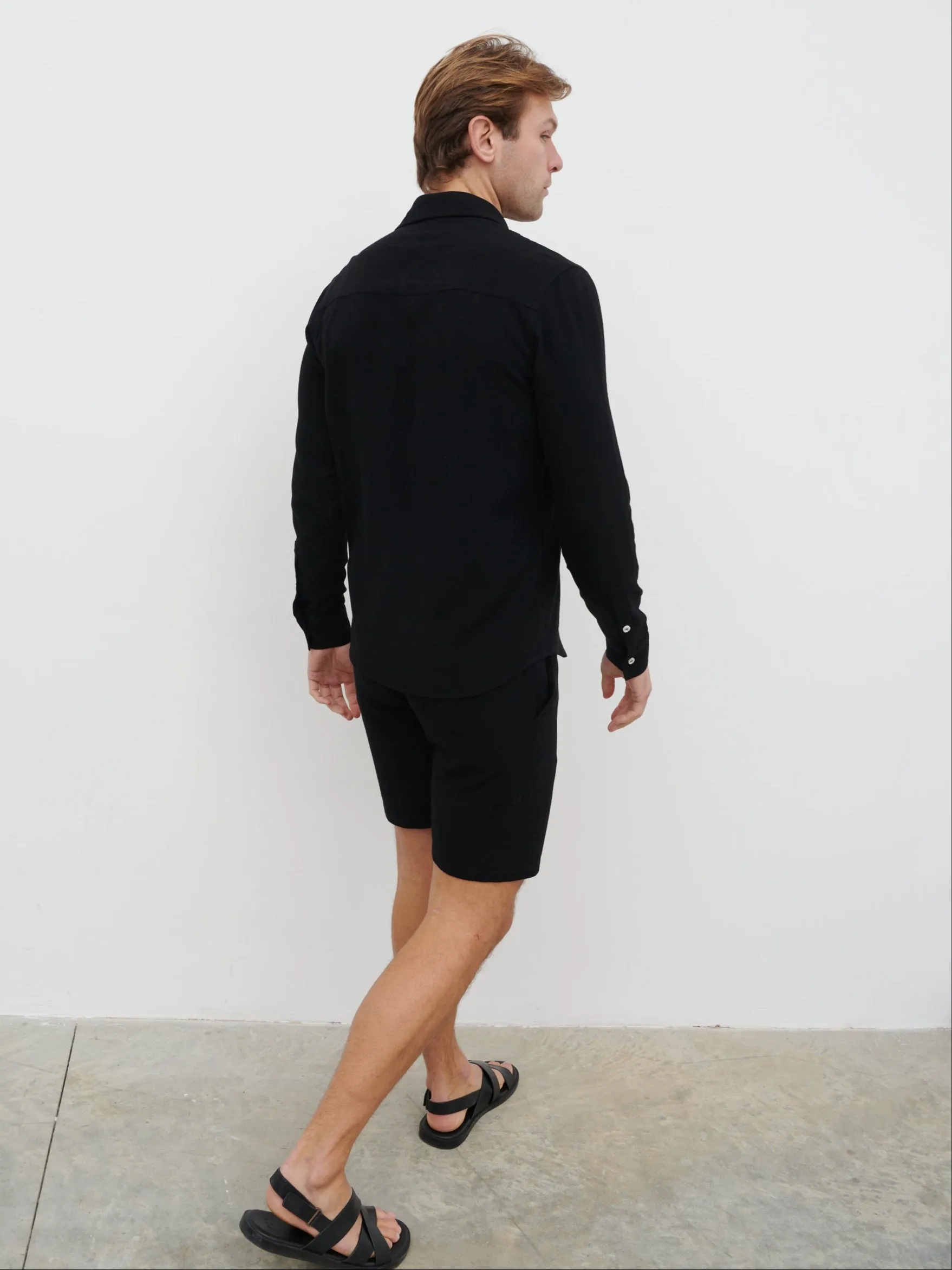 Rafe Linen Drawstring Shorts - Black sold by NOBL product image thumbnail 3