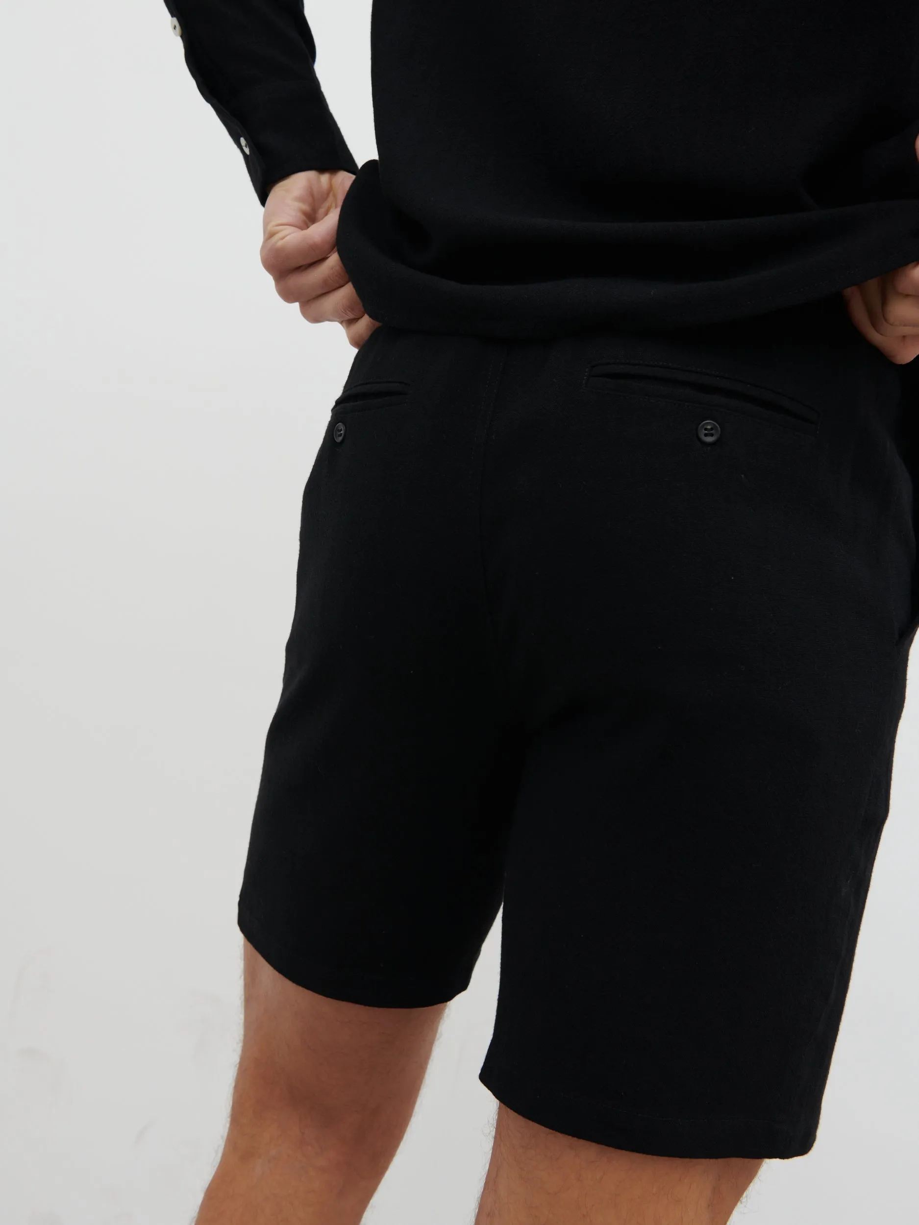 Rafe Linen Drawstring Shorts - Black sold by NOBL product image thumbnail 4