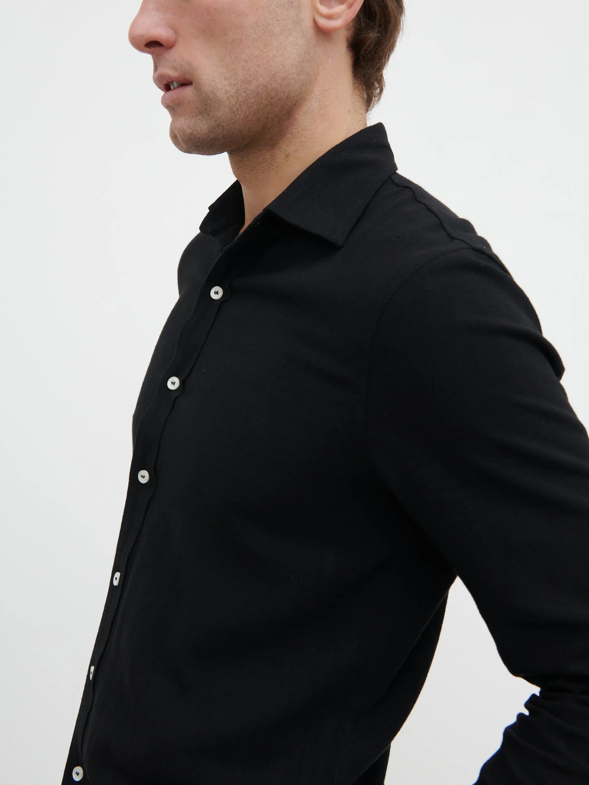 Rafe Long Sleeve Linen Shirt - Black sold by NOBL product image thumbnail 5
