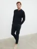 Tristan Openwork Knit Polo - Navy sold by NOBL