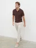 Mason Fine Tape Knit Polo - Chocolate Brown sold by NOBL
