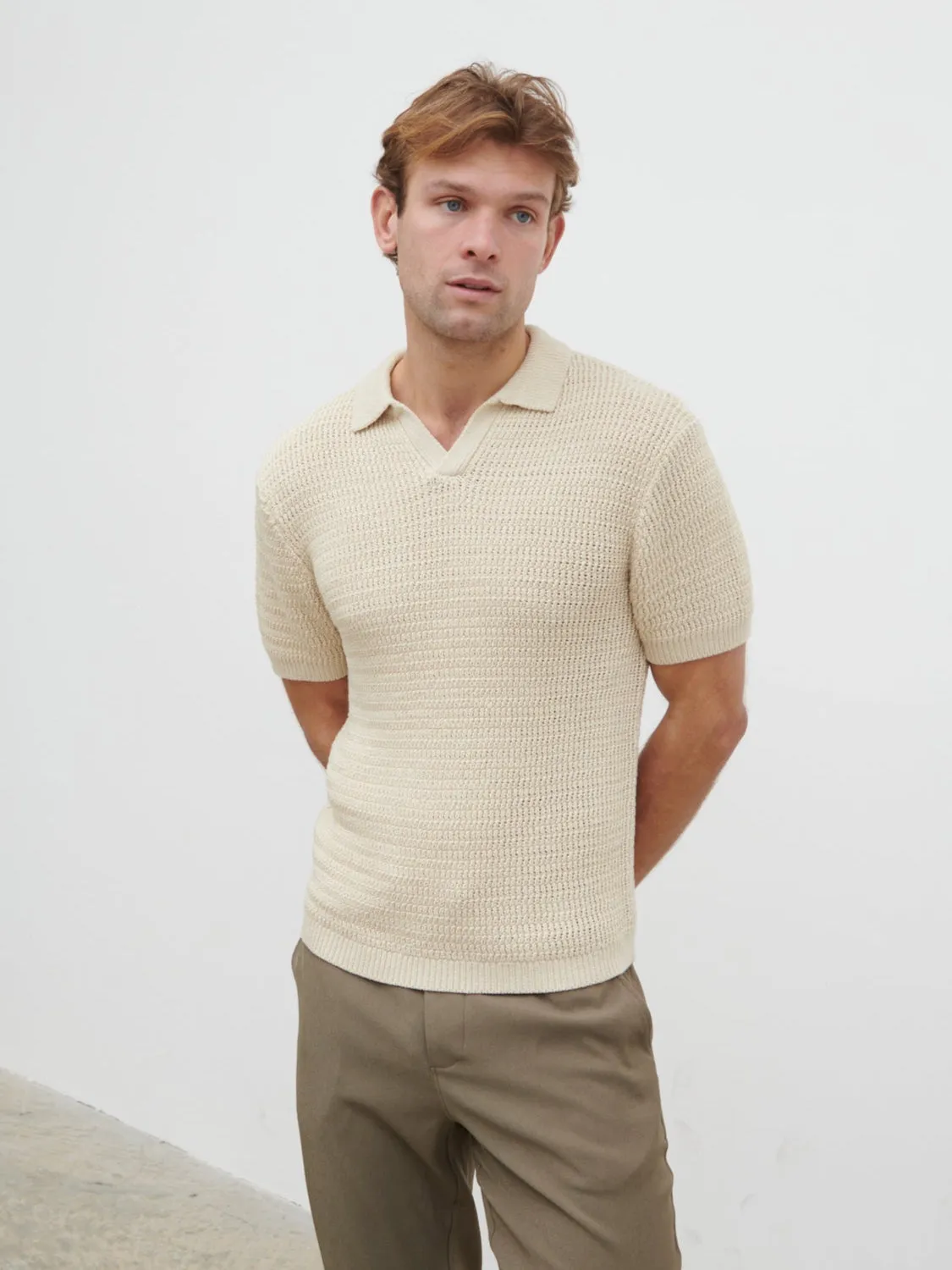 Charles Crochet Polo - Stone sold by NOBL product image thumbnail 3