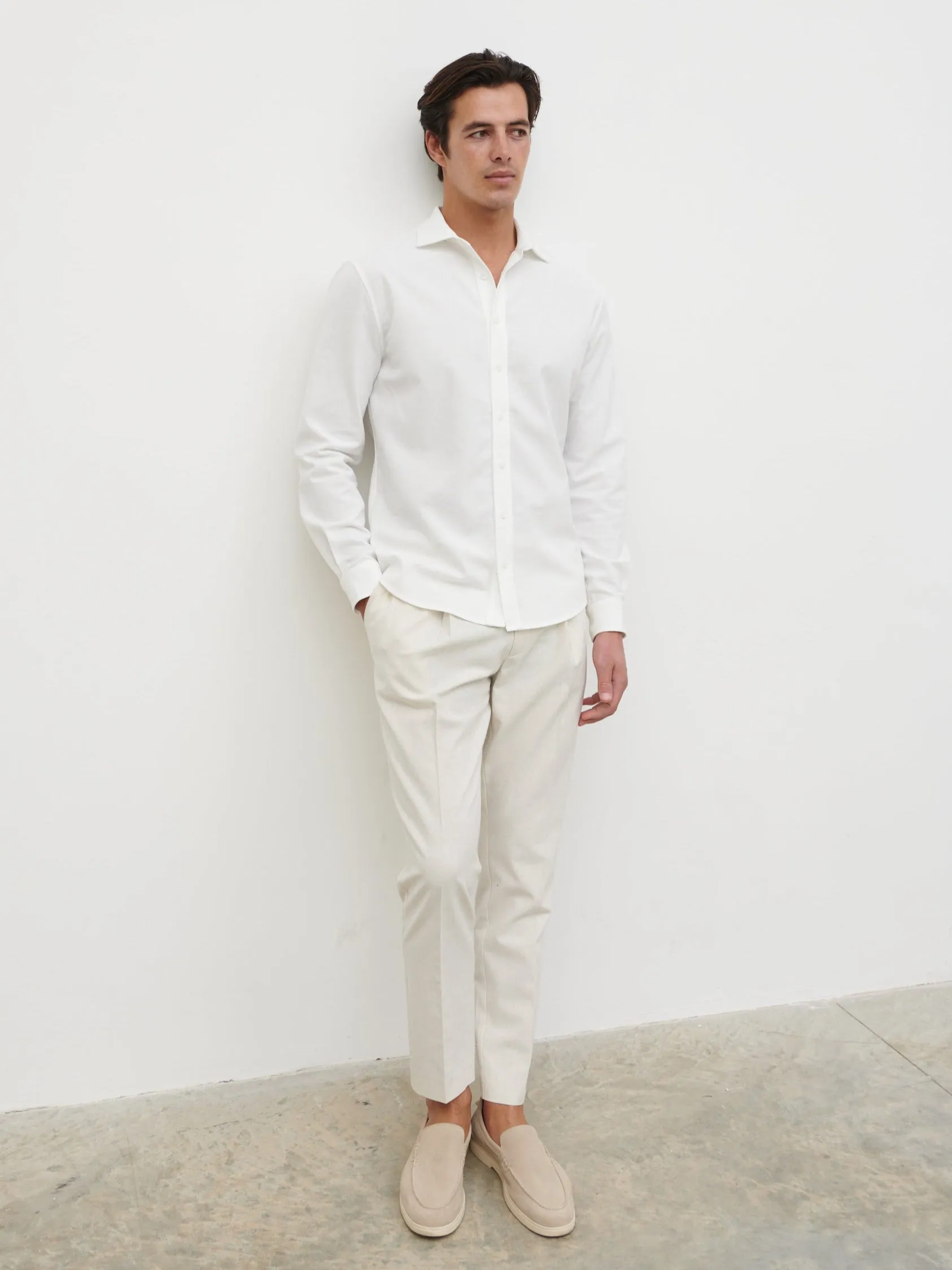 Easton Long Sleeve Shirt - White sold by NOBL