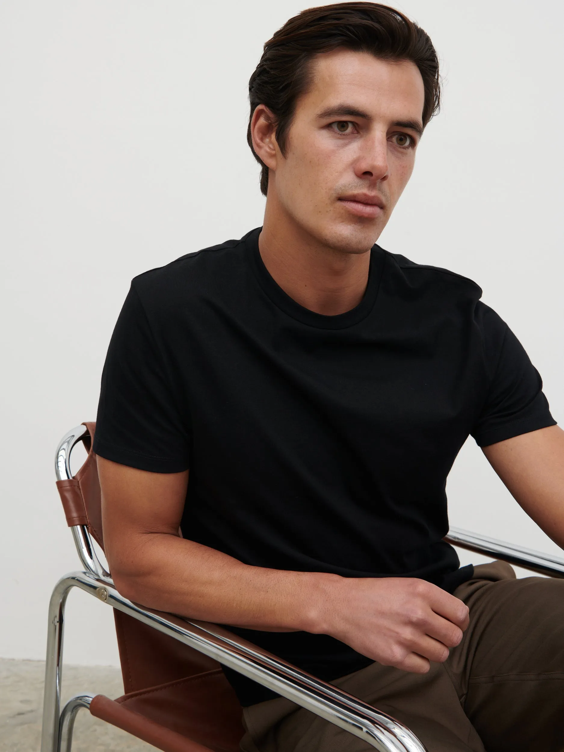 Rome Slim Fit T Shirt - Black sold by NOBL product image thumbnail 5