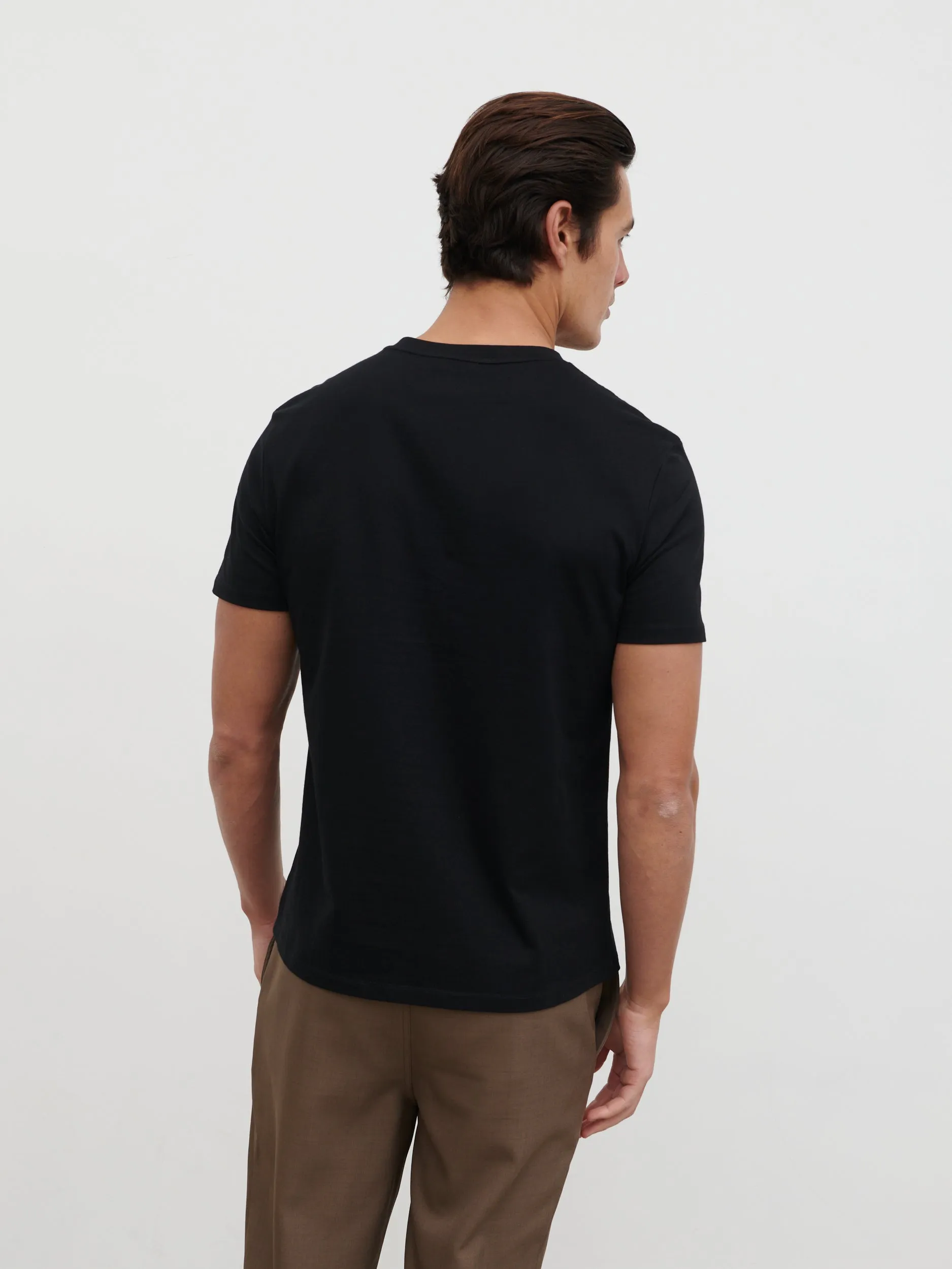 Rome Slim Fit T Shirt - Black sold by NOBL product image thumbnail 4