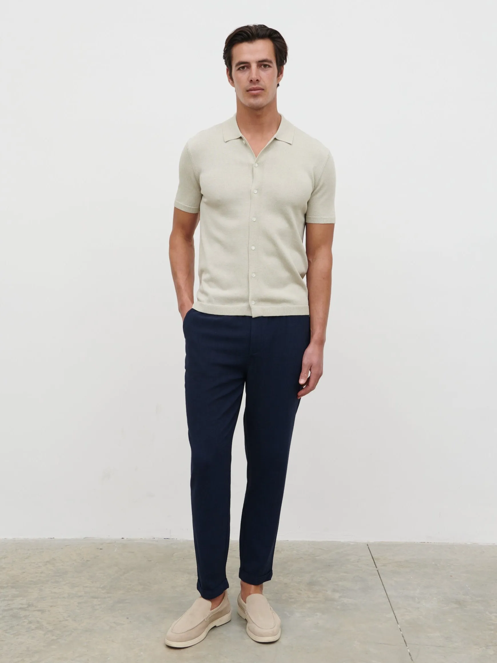 Angus Lightweight Button Down Knitted Shirt - Grey sold by NOBL product image thumbnail 2