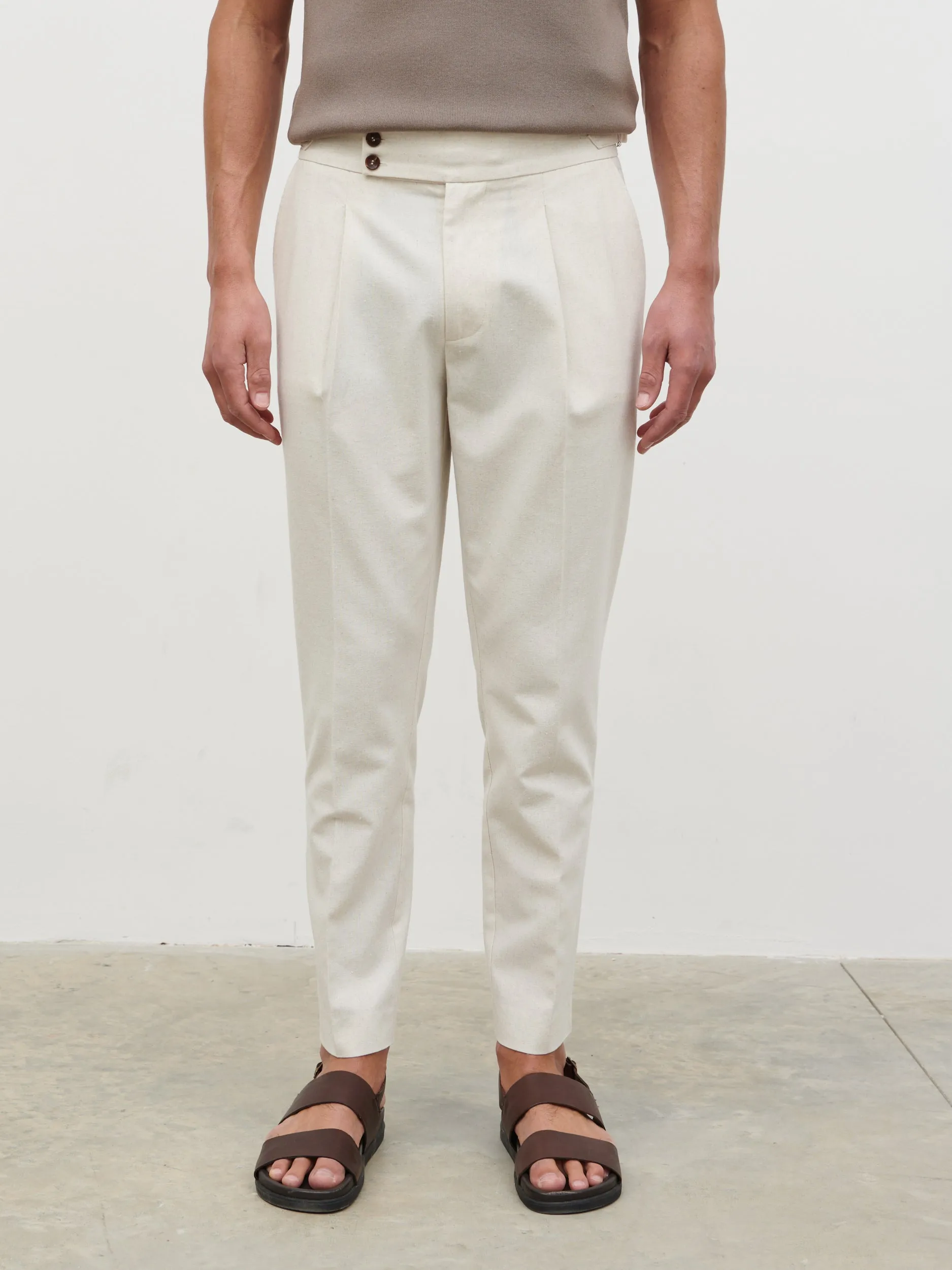 Noah Smart Trousers - Natural sold by NOBL product image thumbnail 4