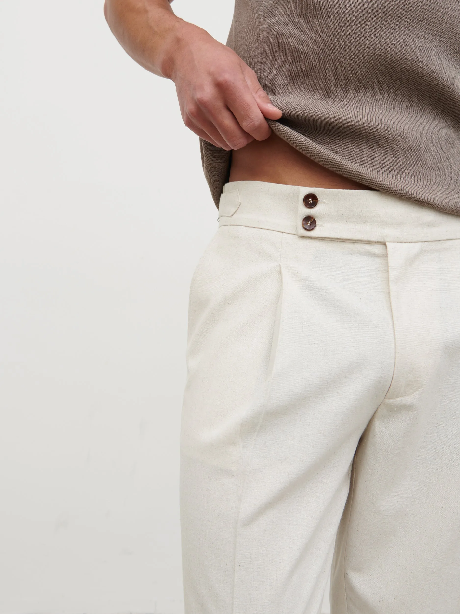 Noah Smart Trousers - Natural sold by NOBL product image thumbnail 2