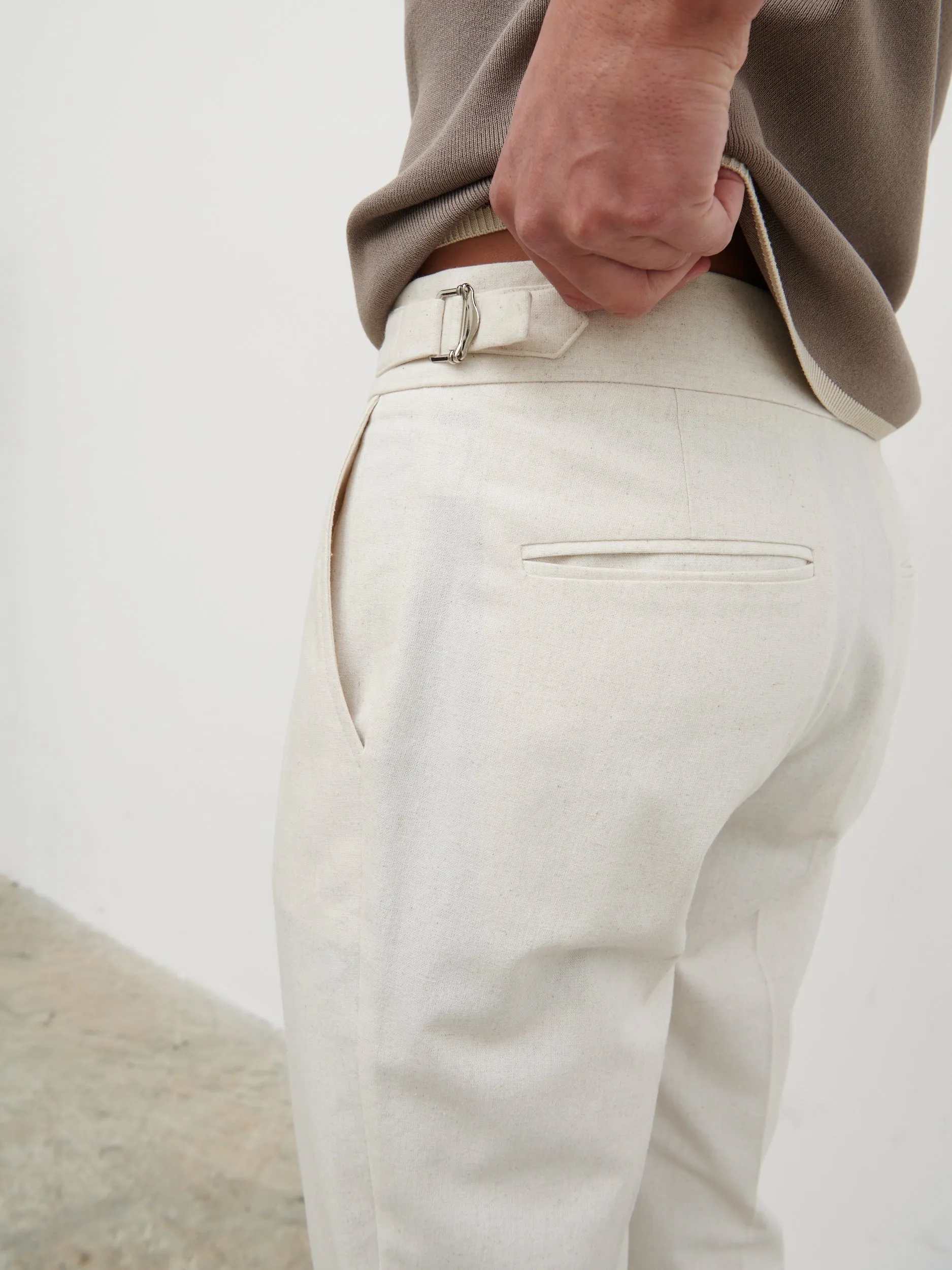 Noah Smart Trousers - Natural sold by NOBL product image thumbnail 3