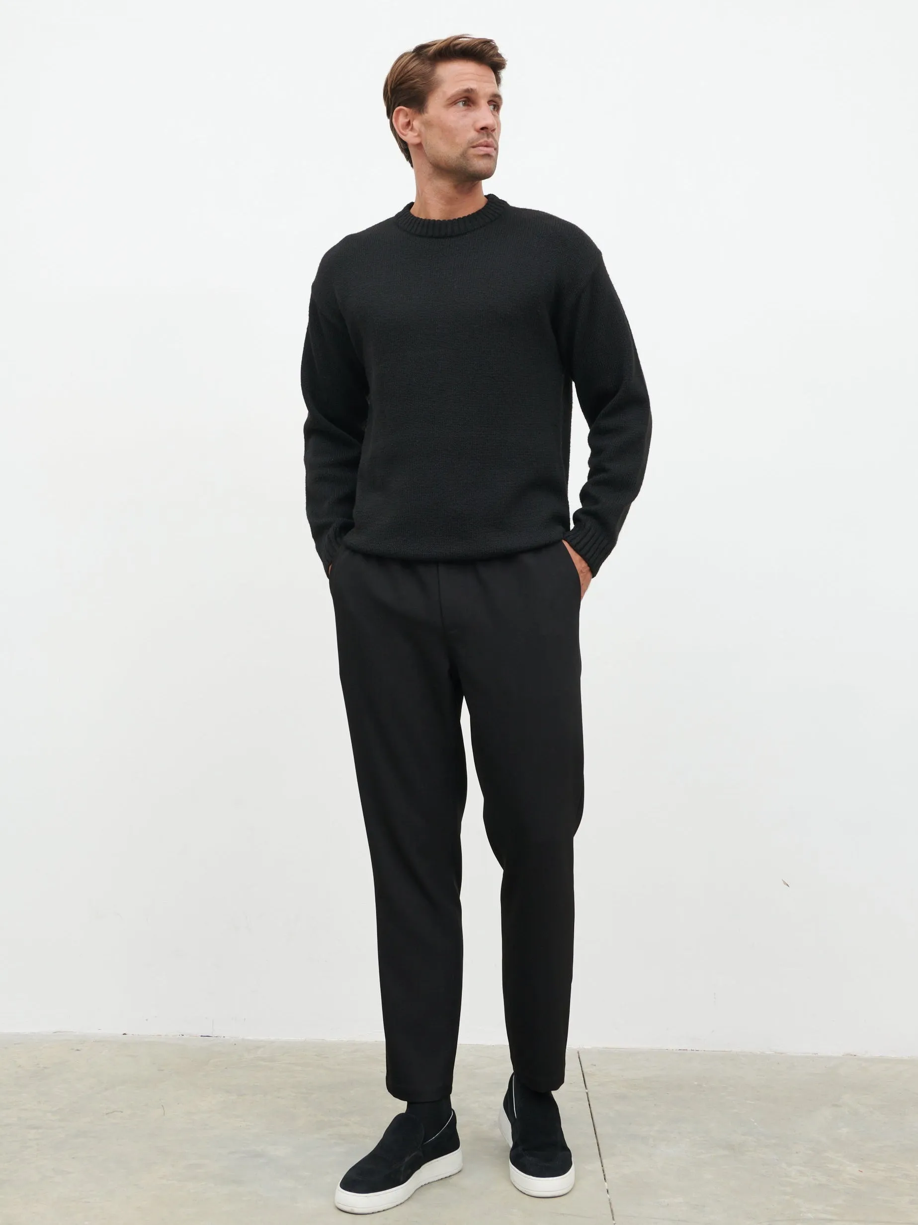 Hudson Drawstring Trousers - Black sold by NOBL
